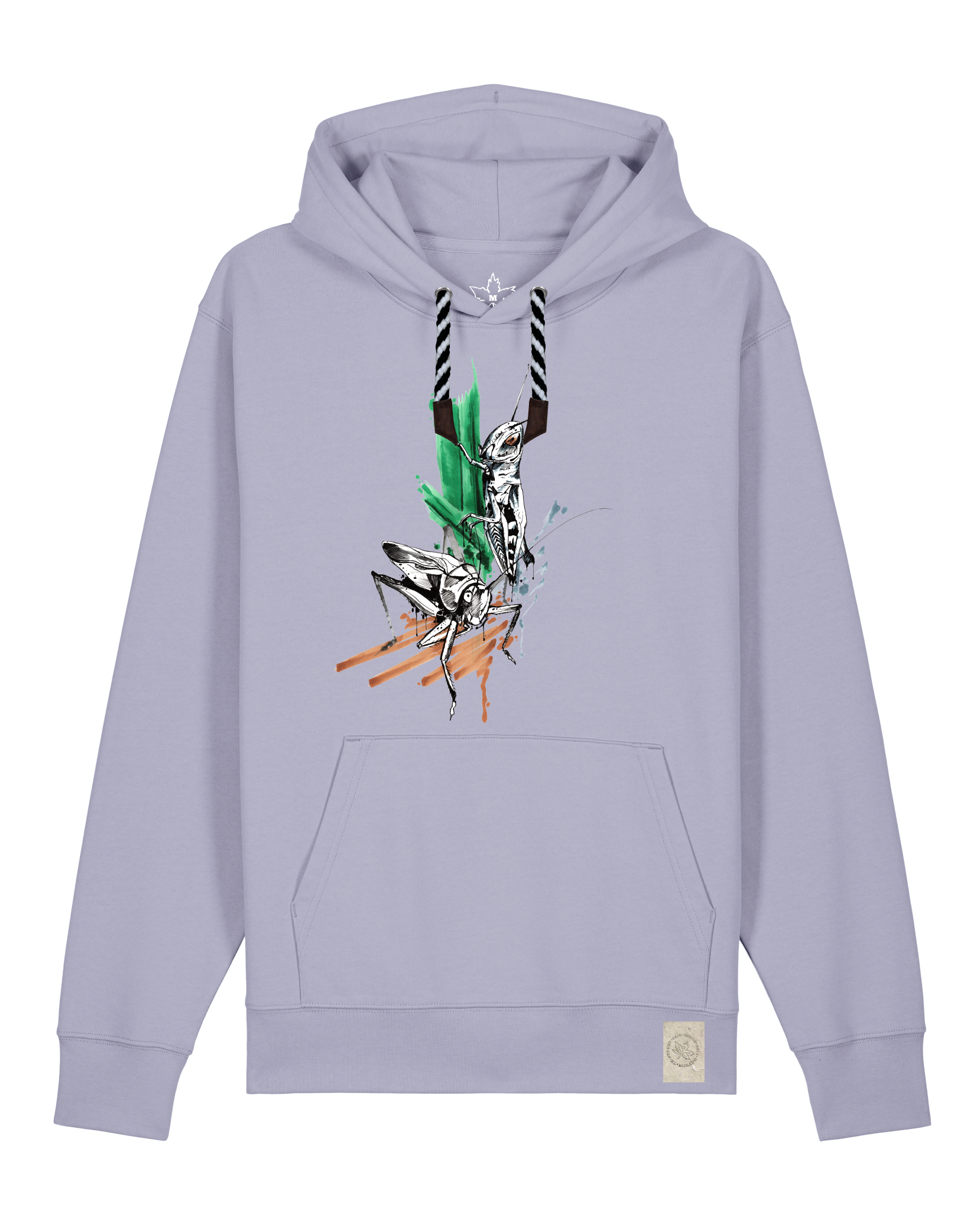 bio-unisex-medium fit-hoodie-grassland population-stsu177-lavender-sw kordel-front