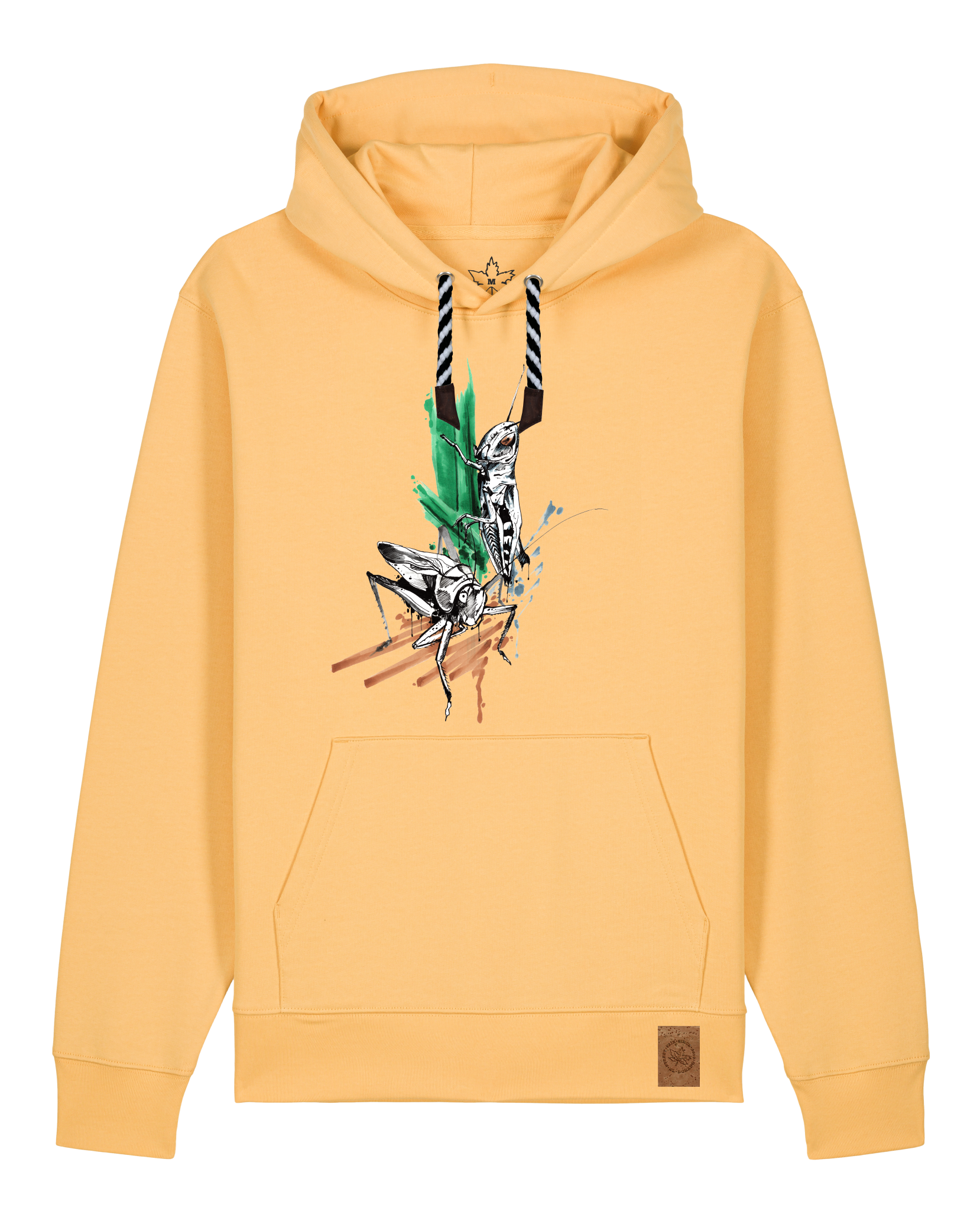 bio-unisex-medium fit-hoodie-grassland population-stsu177-senfkorn-sw kordel-front