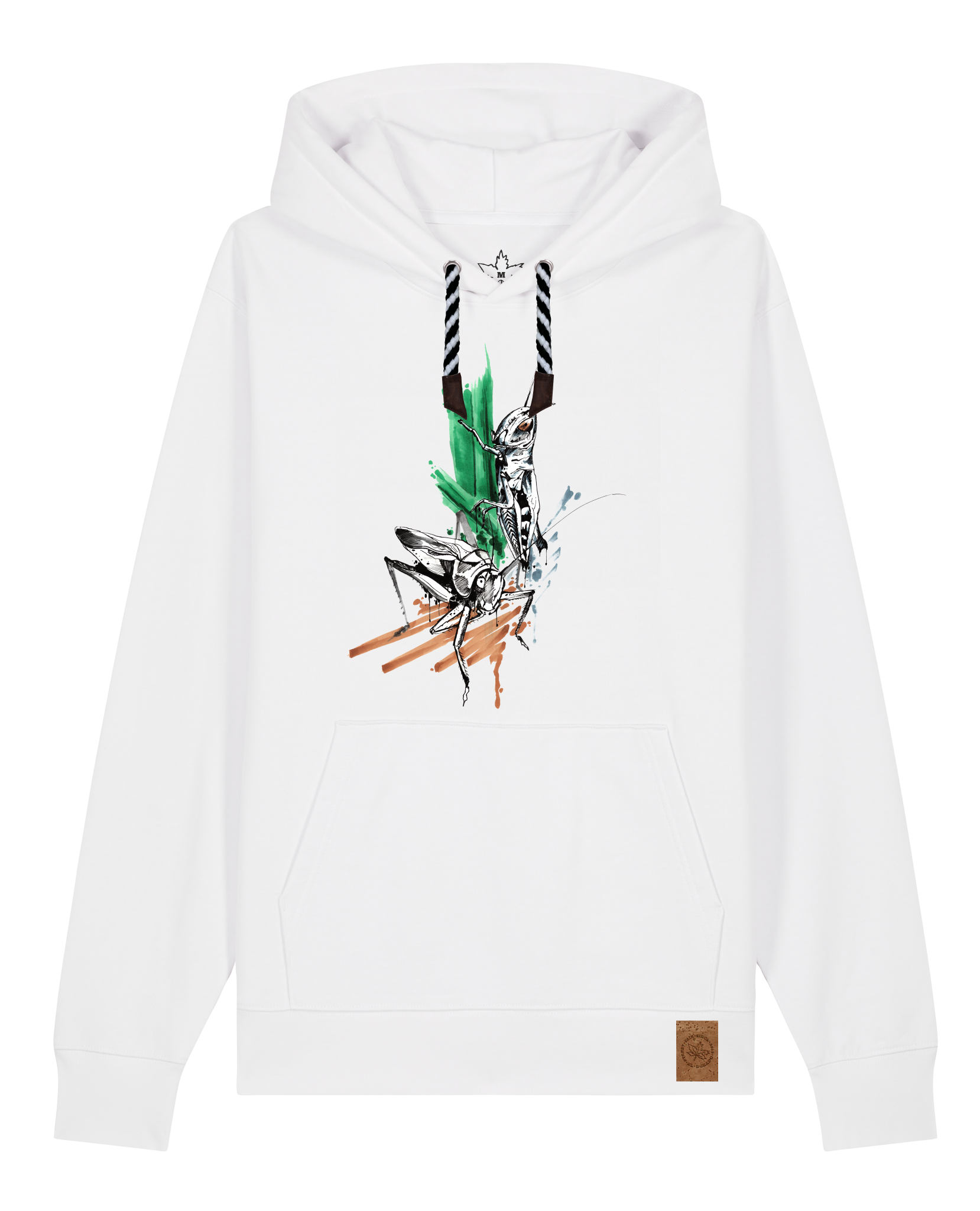 bio-unisex-medium fit-hoodie-grassland population-stsu177-weiß-sw kordel-front