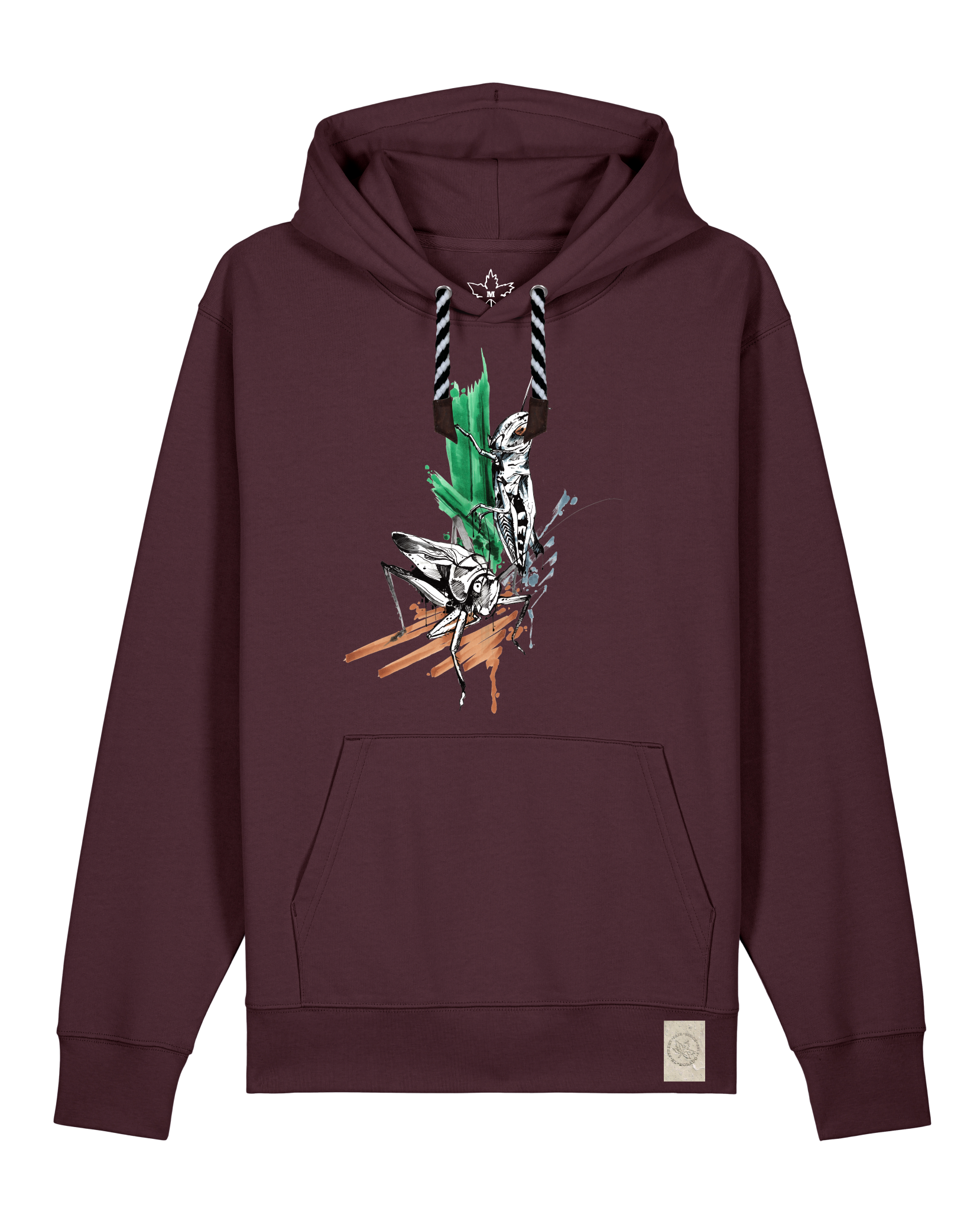 bio-unisex-medium fit-hoodie-grassland population-stsu177-zartbitter-sw kordel-front