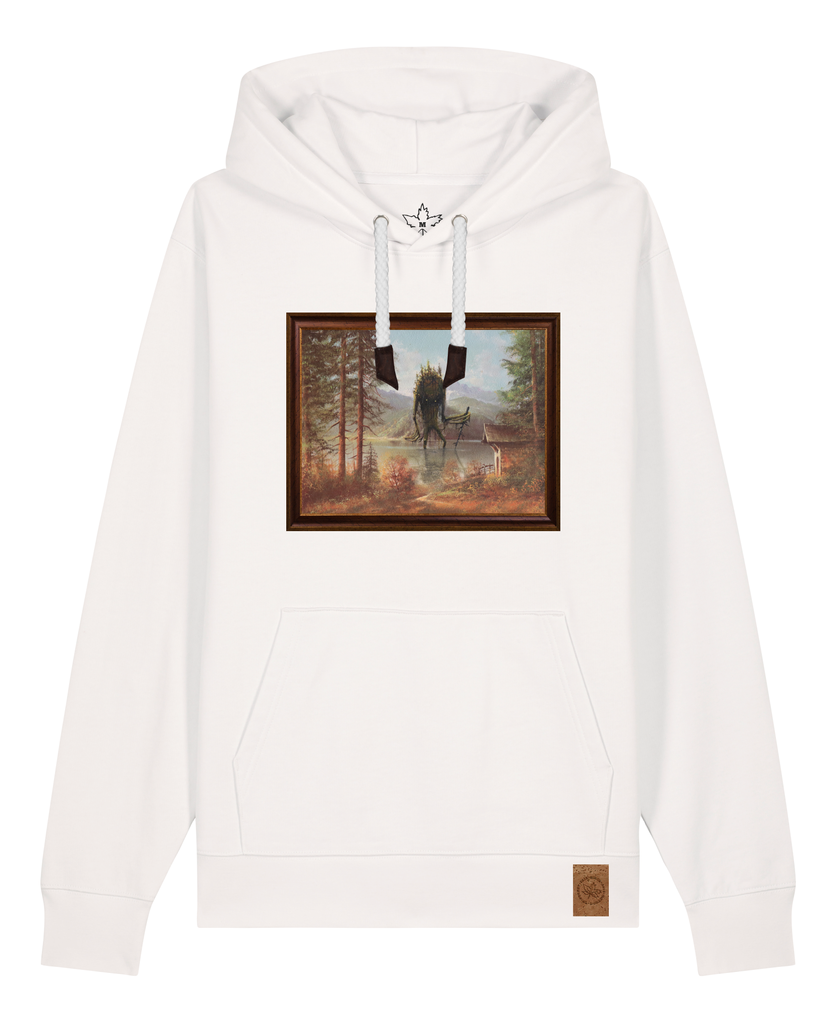 bio-unisex-medium fit-hoodie-herbst im riesengebirge-stsu177-bio ei-weiße kordel-front