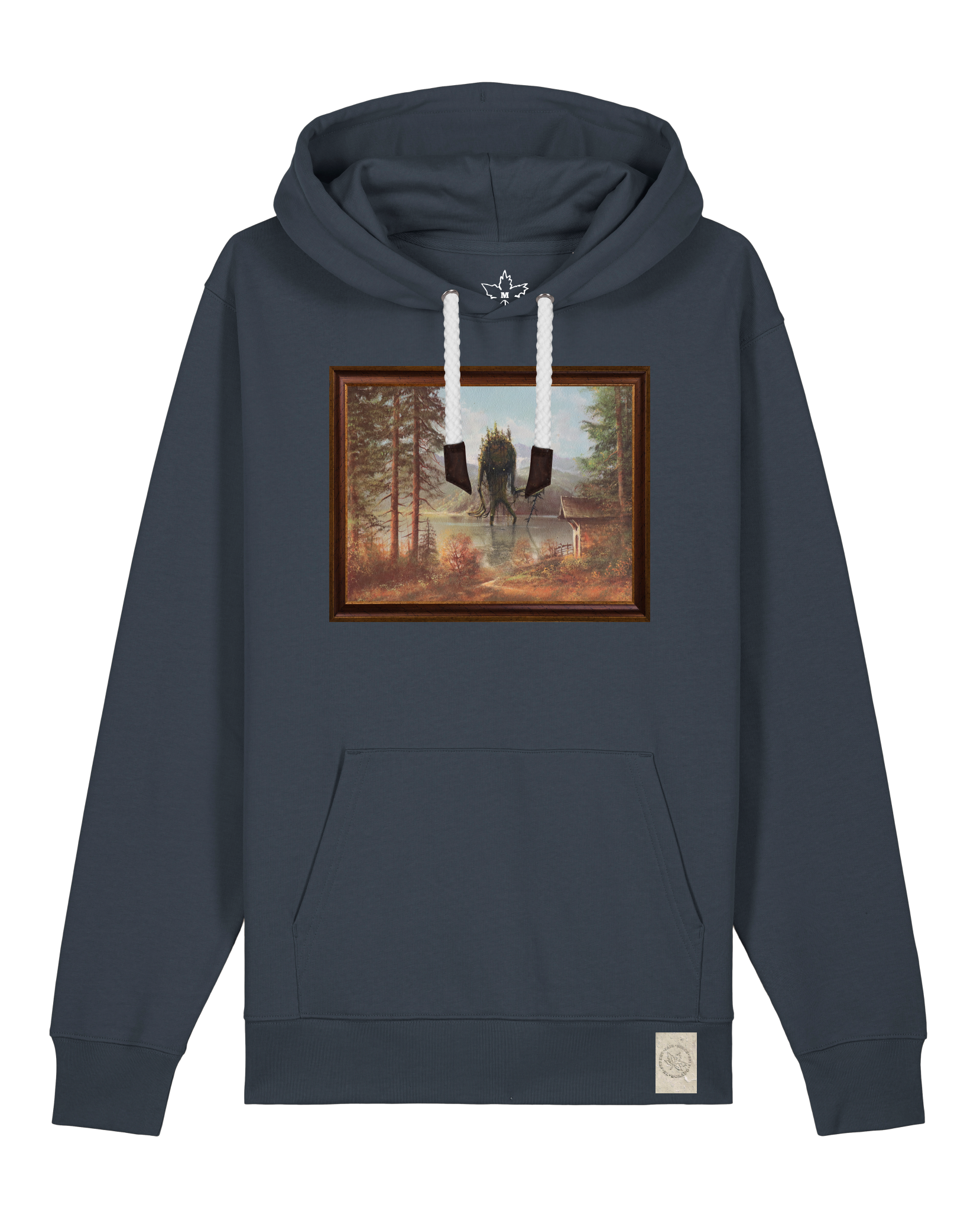 bio-unisex-medium fit-hoodie-herbst im riesengebirge-stsu177-blaubeernacht-weiße kordel-front