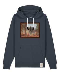 bio-unisex-medium fit-hoodie-herbst im riesengebirge-stsu177-blaubeernacht-weiße kordel-front