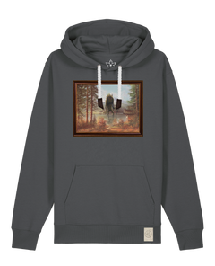 bio-unisex-medium fit-hoodie-herbst im riesengebirge-stsu177-eisen-weiße kordel-front