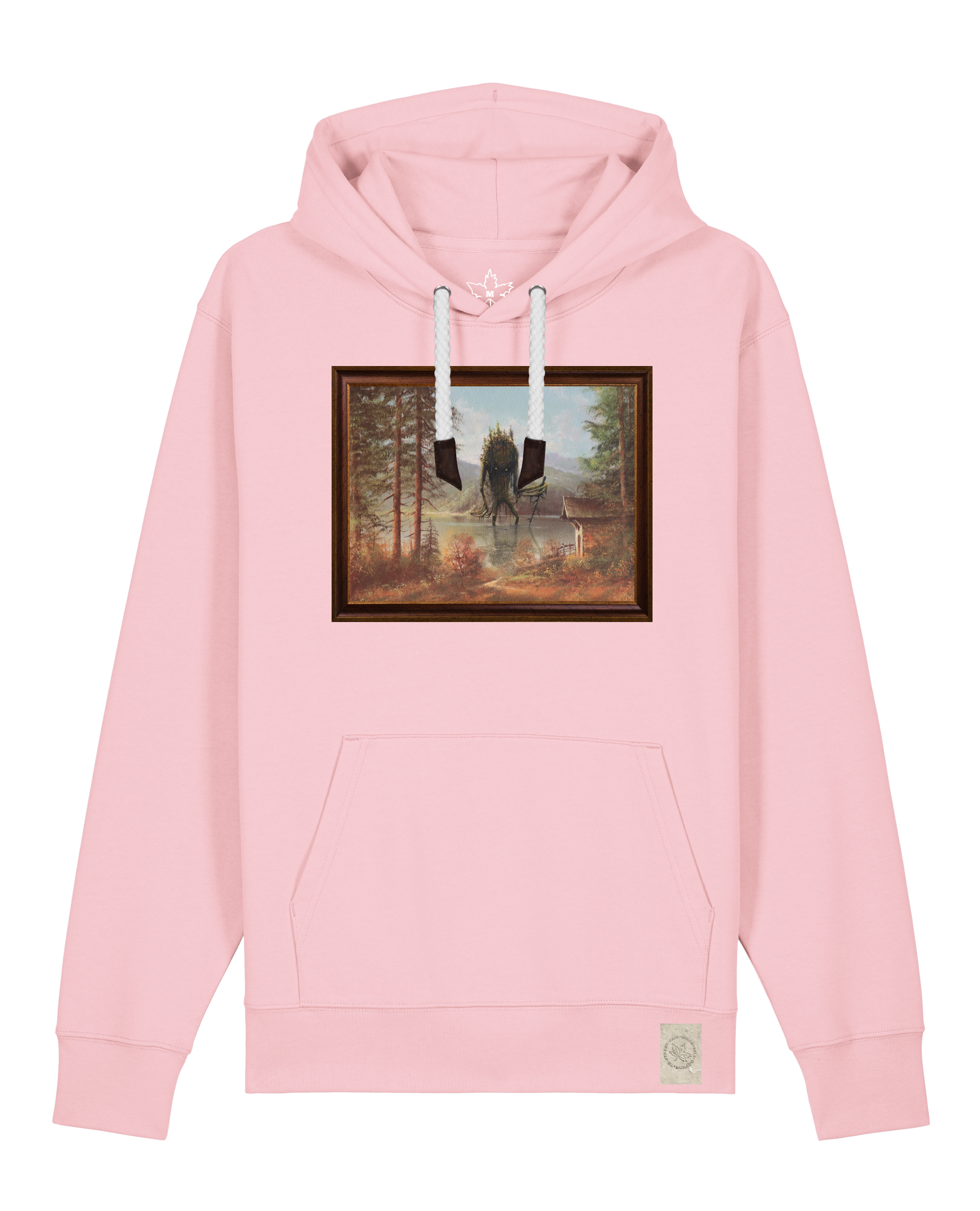bio-unisex-medium fit-hoodie-herbst im riesengebirge-stsu177-flamingo-weiße kordel-front