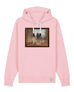 bio-unisex-medium fit-hoodie-herbst im riesengebirge-stsu177-flamingo-weiße kordel-front