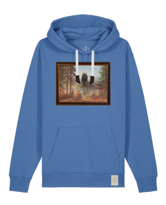 bio-unisex-medium fit-hoodie-herbst im riesengebirge-stsu177-hortensie-weiße kordel-front