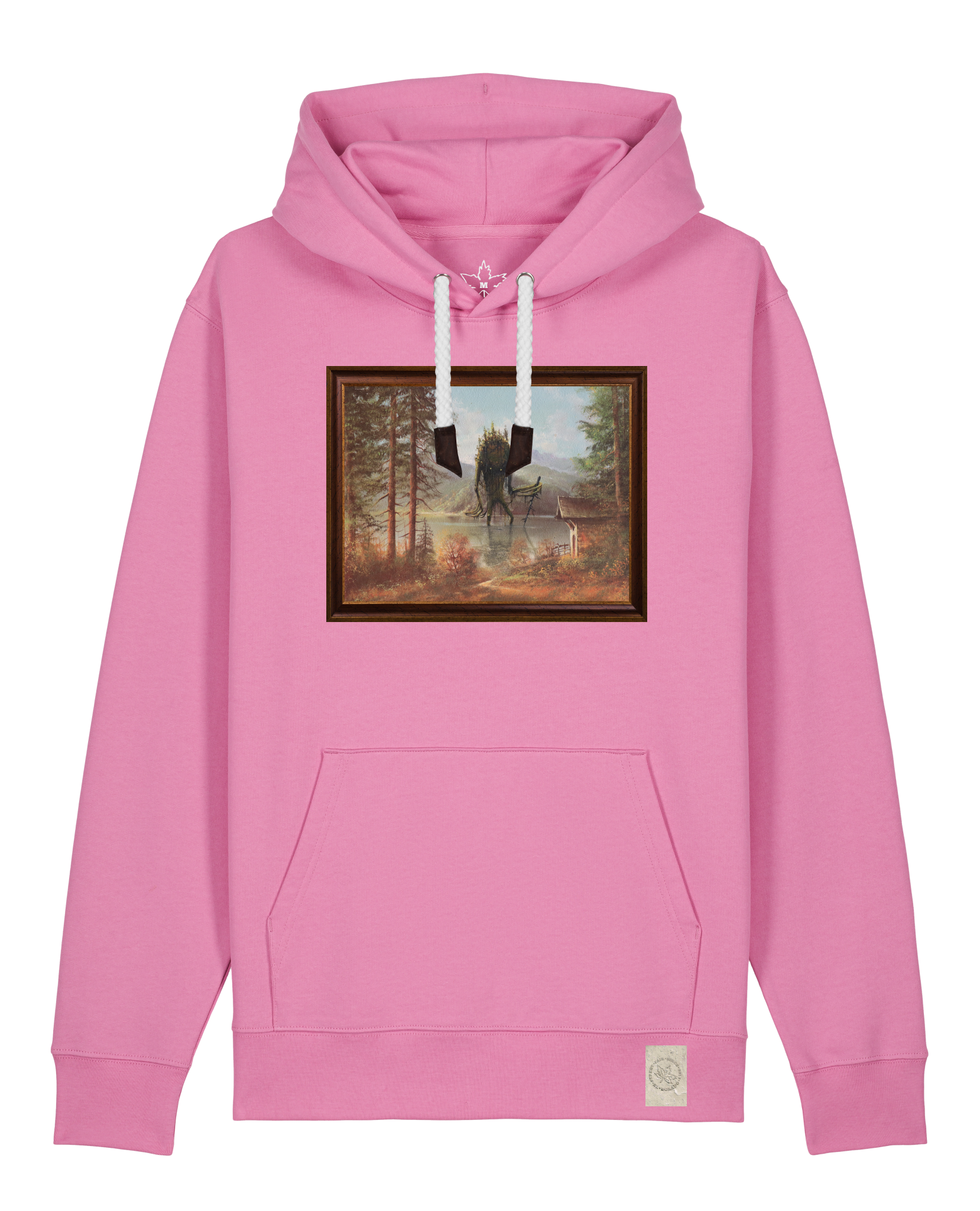 bio-unisex-medium fit-hoodie-herbst im riesengebirge-stsu177-kaugummi-weiße kordel-front