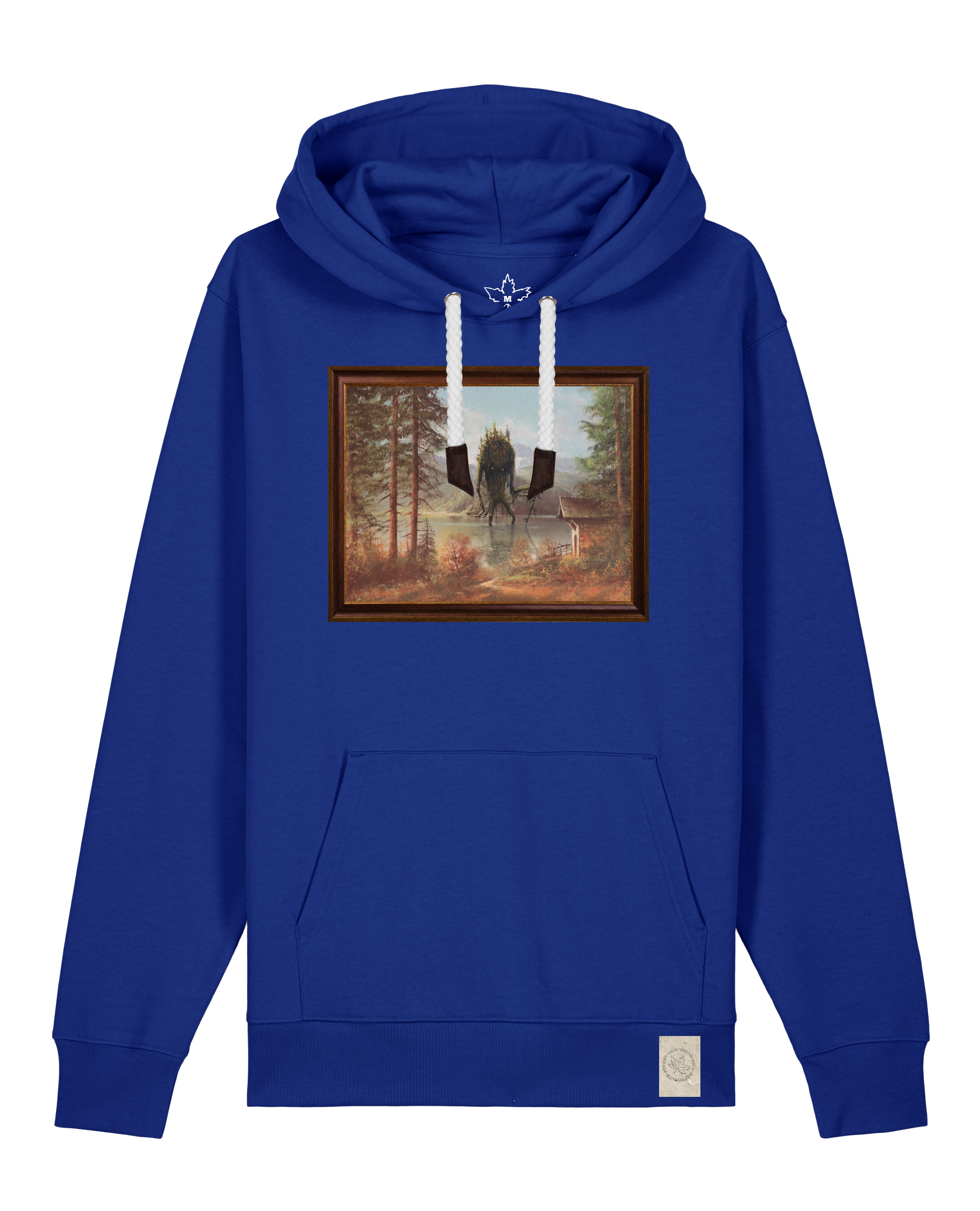bio-unisex-medium fit-hoodie-herbst im riesengebirge-stsu177-kornblume-weiße kordel-front