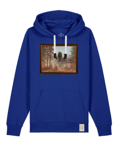 bio-unisex-medium fit-hoodie-herbst im riesengebirge-stsu177-kornblume-weiße kordel-front