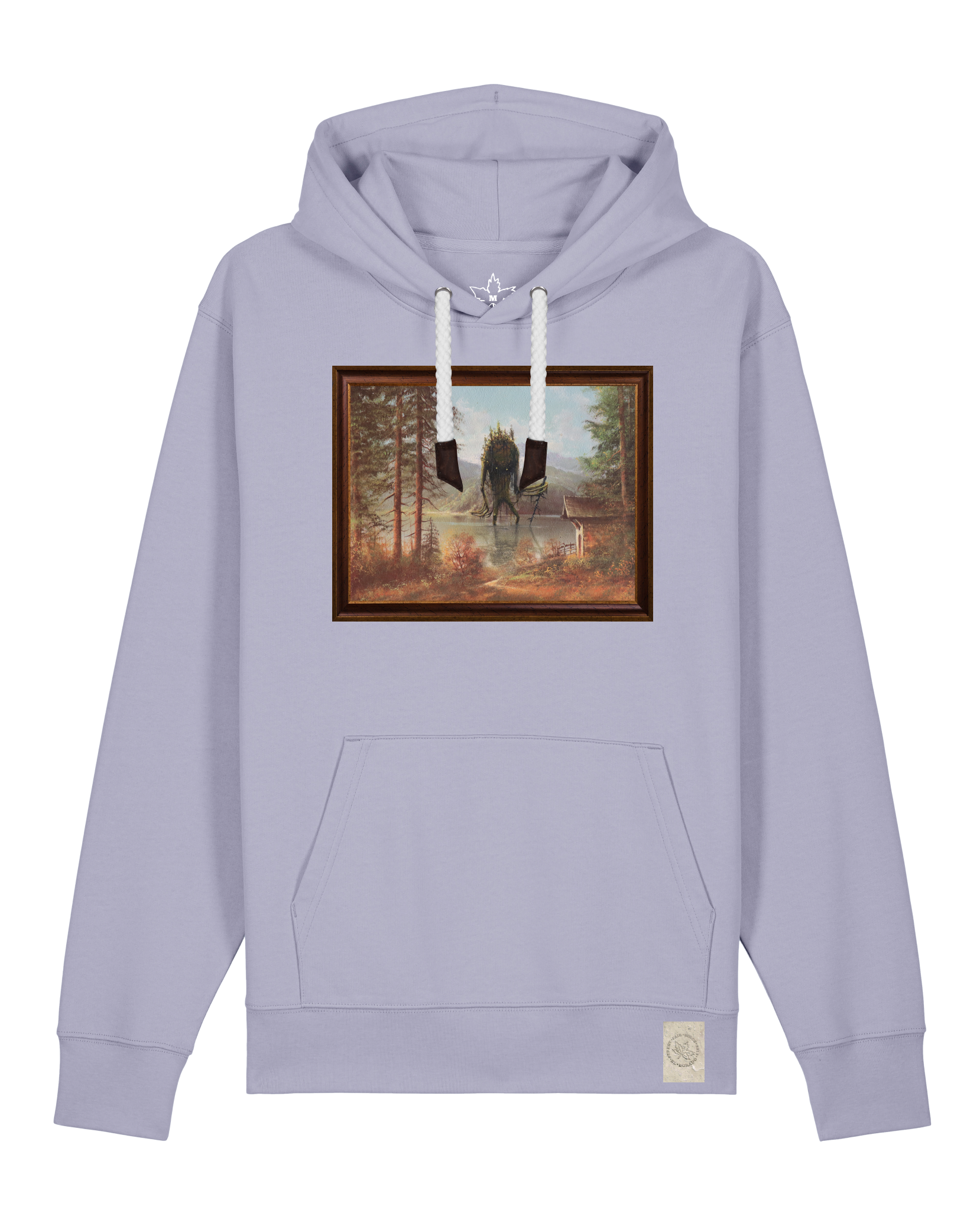 bio-unisex-medium fit-hoodie-herbst im riesengebirge-stsu177-lavender-weiße kordel-front