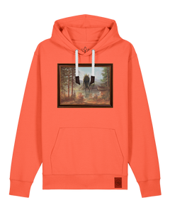 bio-unisex-medium fit-hoodie-herbst im riesengebirge-stsu177-mandarine-weiße kordel-front