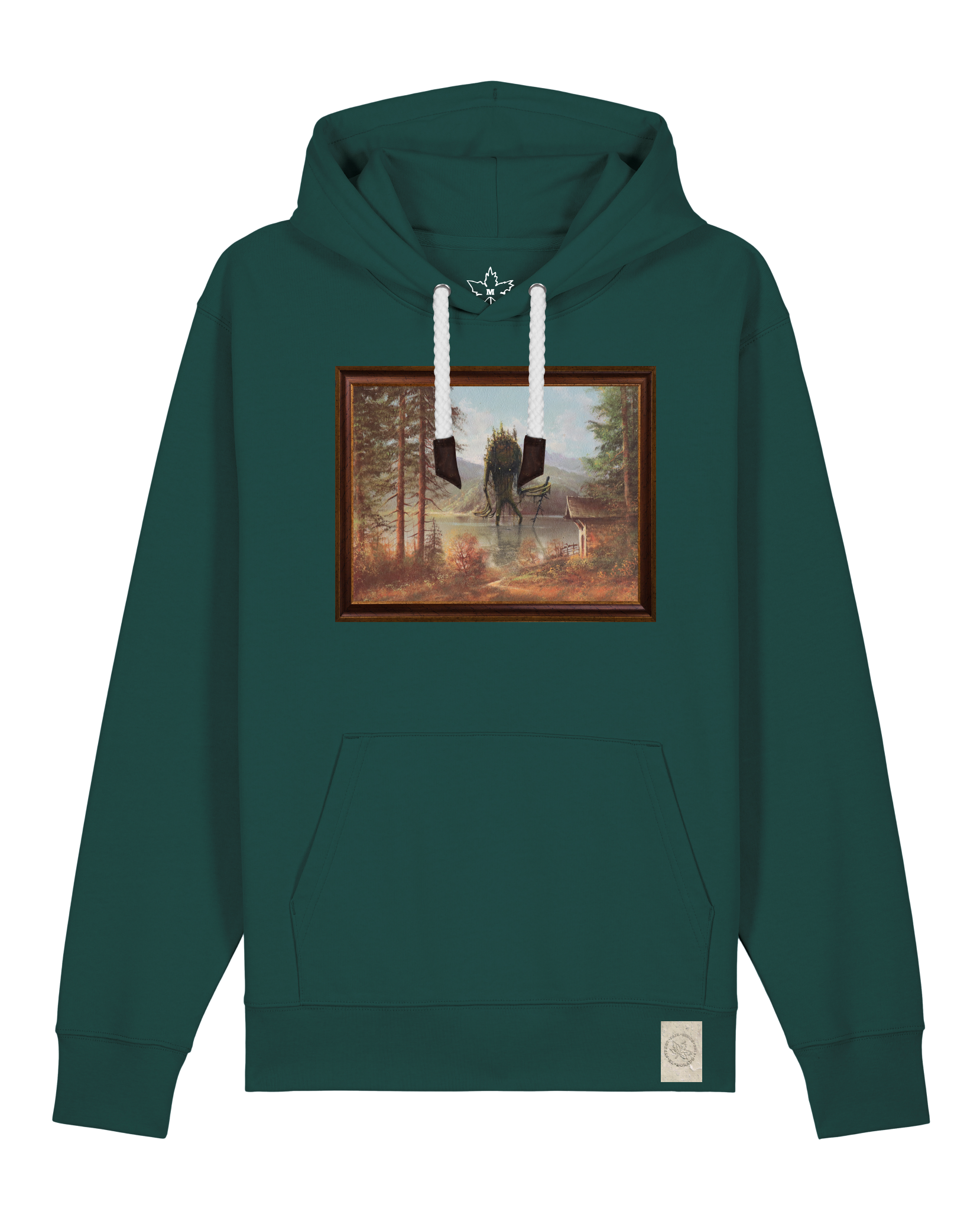 bio-unisex-medium fit-hoodie-herbst im riesengebirge-stsu177-spirulina-weiße kordel-front