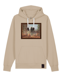 bio-unisex-medium fit-hoodie-herbst im riesengebirge-stsu177-treibsand-weiße kordel-front