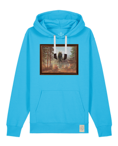 bio-unisex-medium fit-hoodie-herbst im riesengebirge-stsu177-wasserblau-weiße kordel-front