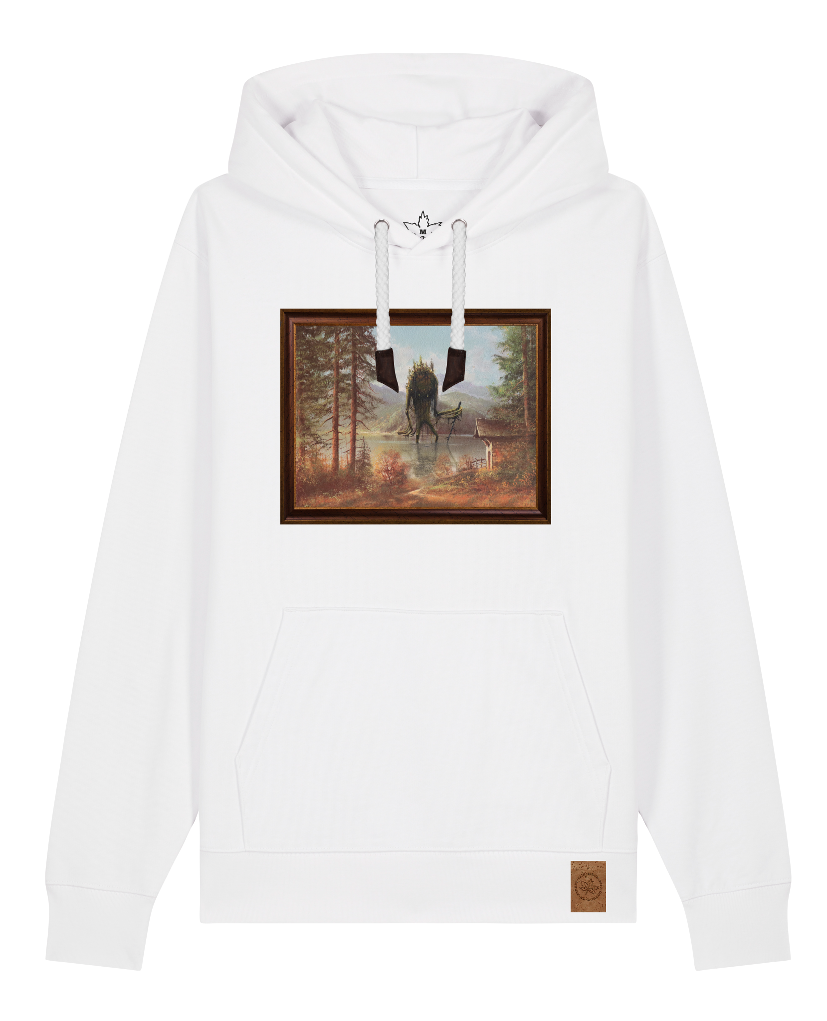 bio-unisex-medium fit-hoodie-herbst im riesengebirge-stsu177-weiß-weiße kordel-front