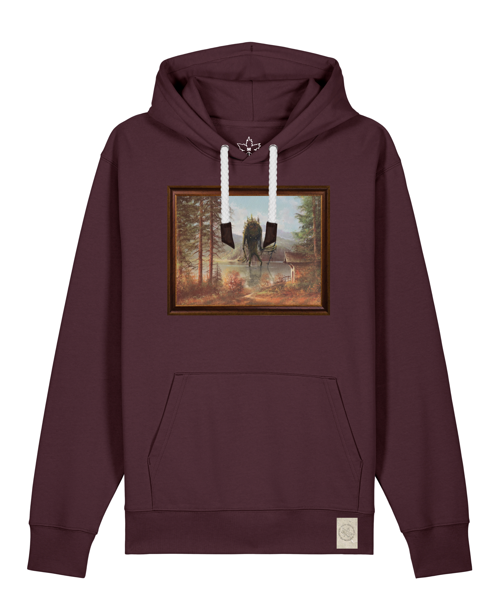 bio-unisex-medium fit-hoodie-herbst im riesengebirge-stsu177-zartbitter-weiße kordel-front