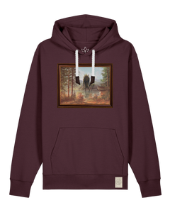 bio-unisex-medium fit-hoodie-herbst im riesengebirge-stsu177-zartbitter-weiße kordel-front