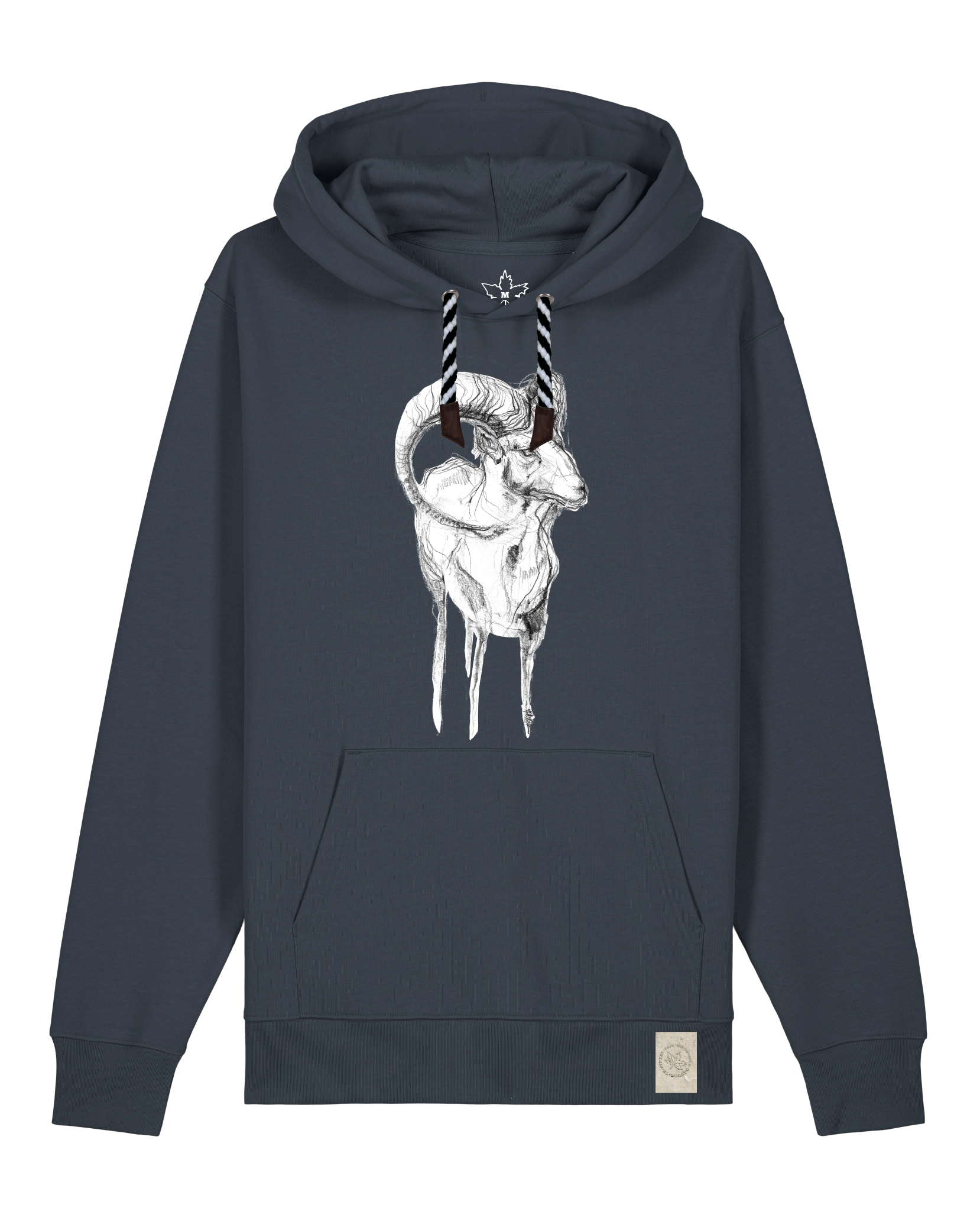 bio-unisex-medium fit-hoodie-ibex-stsu177-blaubeernacht-sw kordel-front