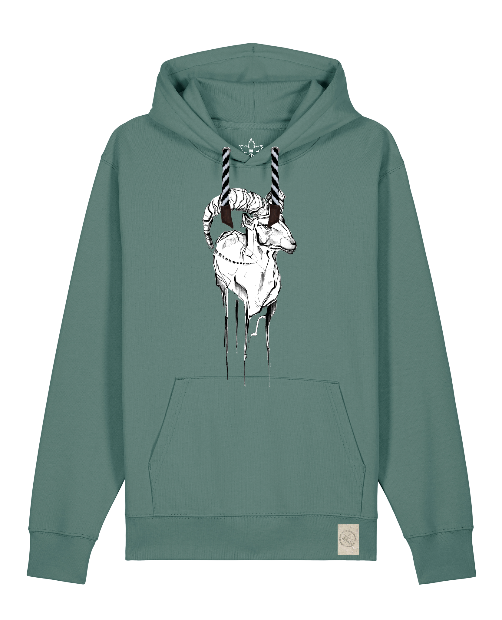 bio-unisex-medium fit-hoodie-ibex-stsu177-blautanne-sw kordel-front