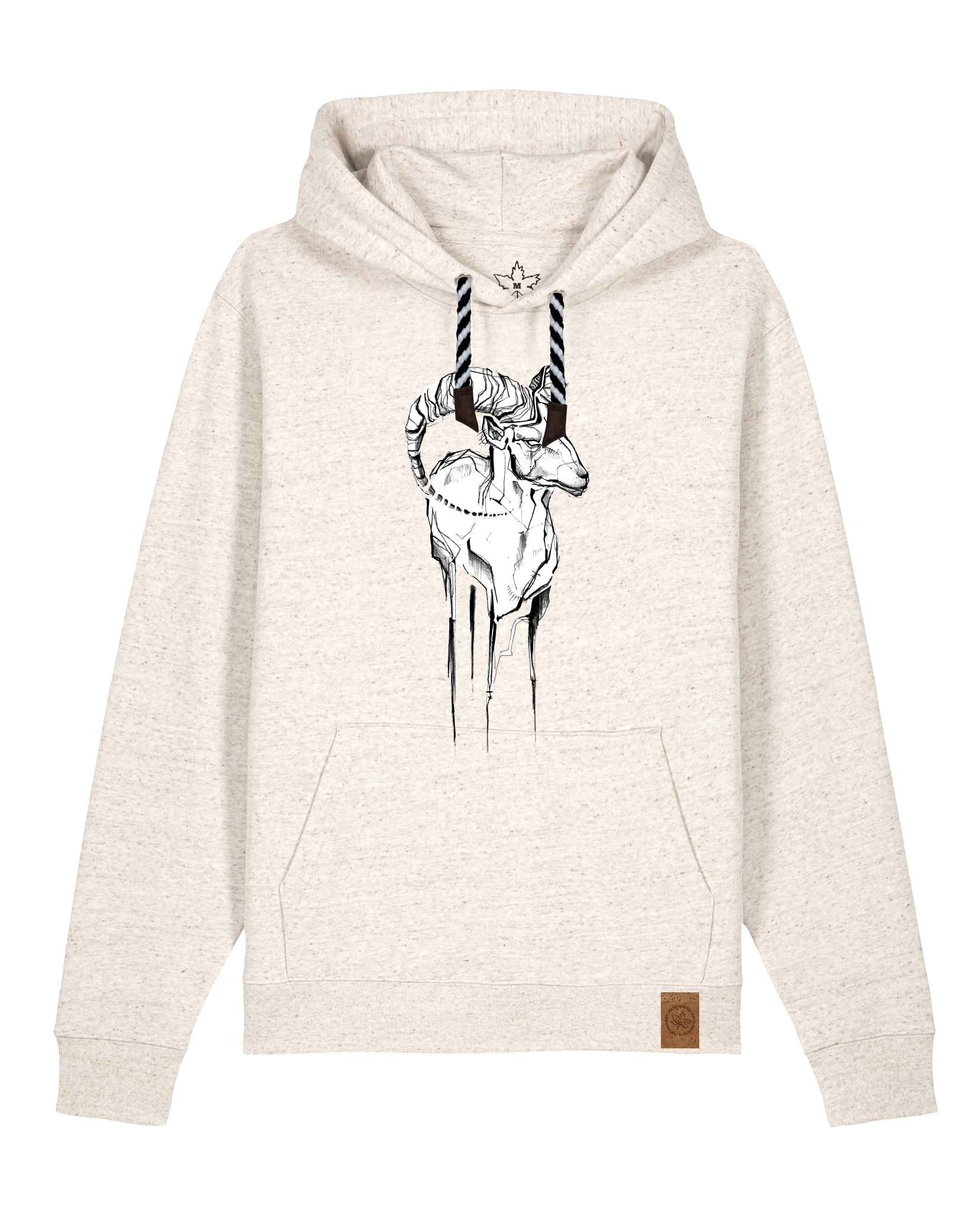 bio-unisex-medium fit-hoodie-ibex-stsu177-elbsandstein-sw kordel-front