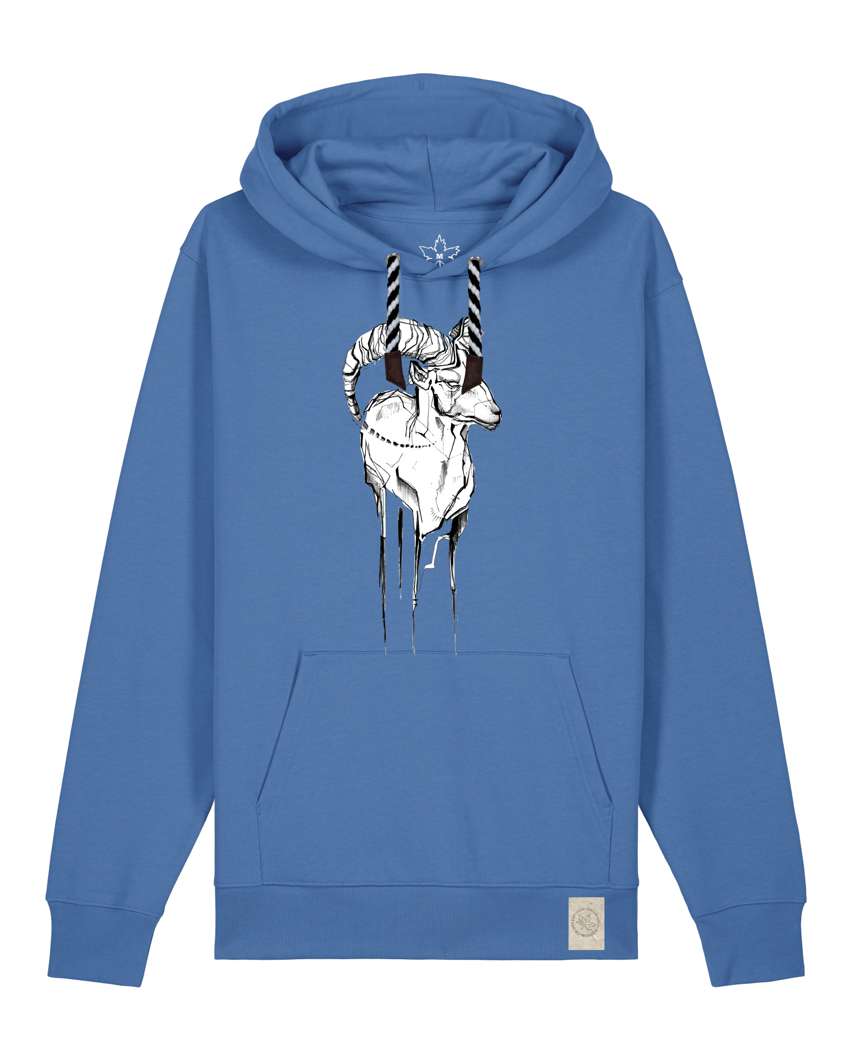 bio-unisex-medium fit-hoodie-ibex-stsu177-hortensie-sw kordel-front