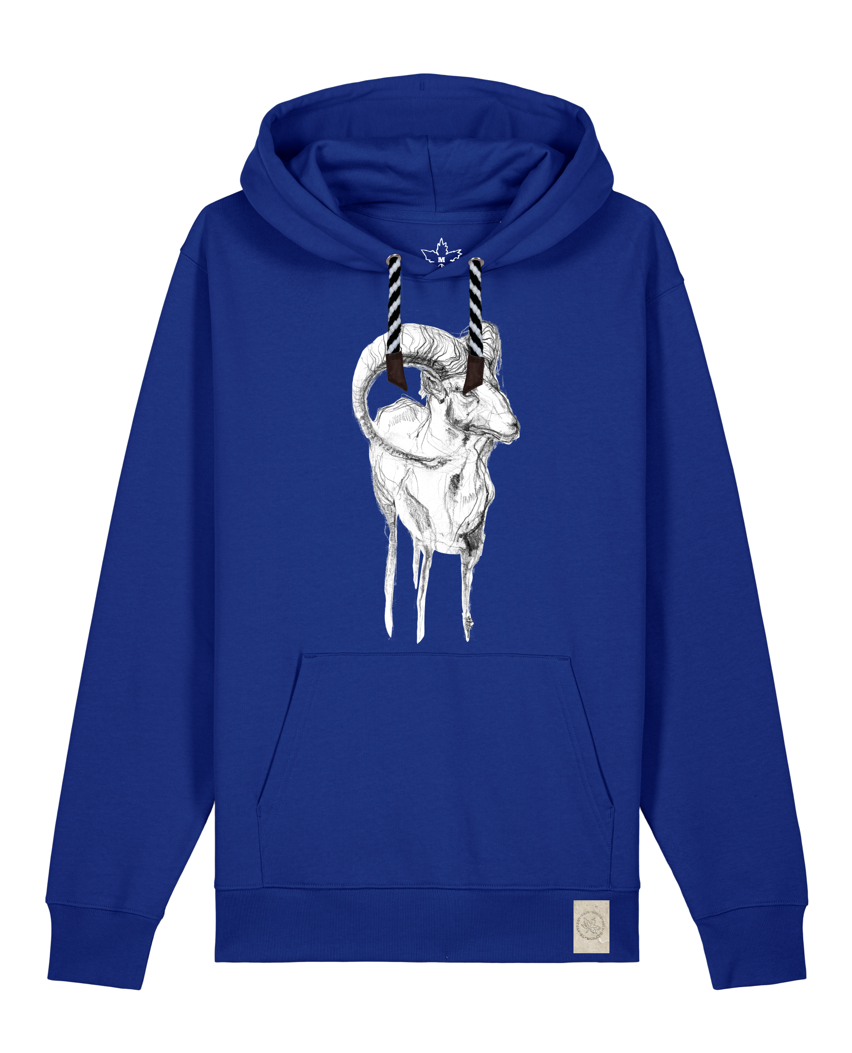 bio-unisex-medium fit-hoodie-ibex-stsu177-kornblume-sw kordel-front