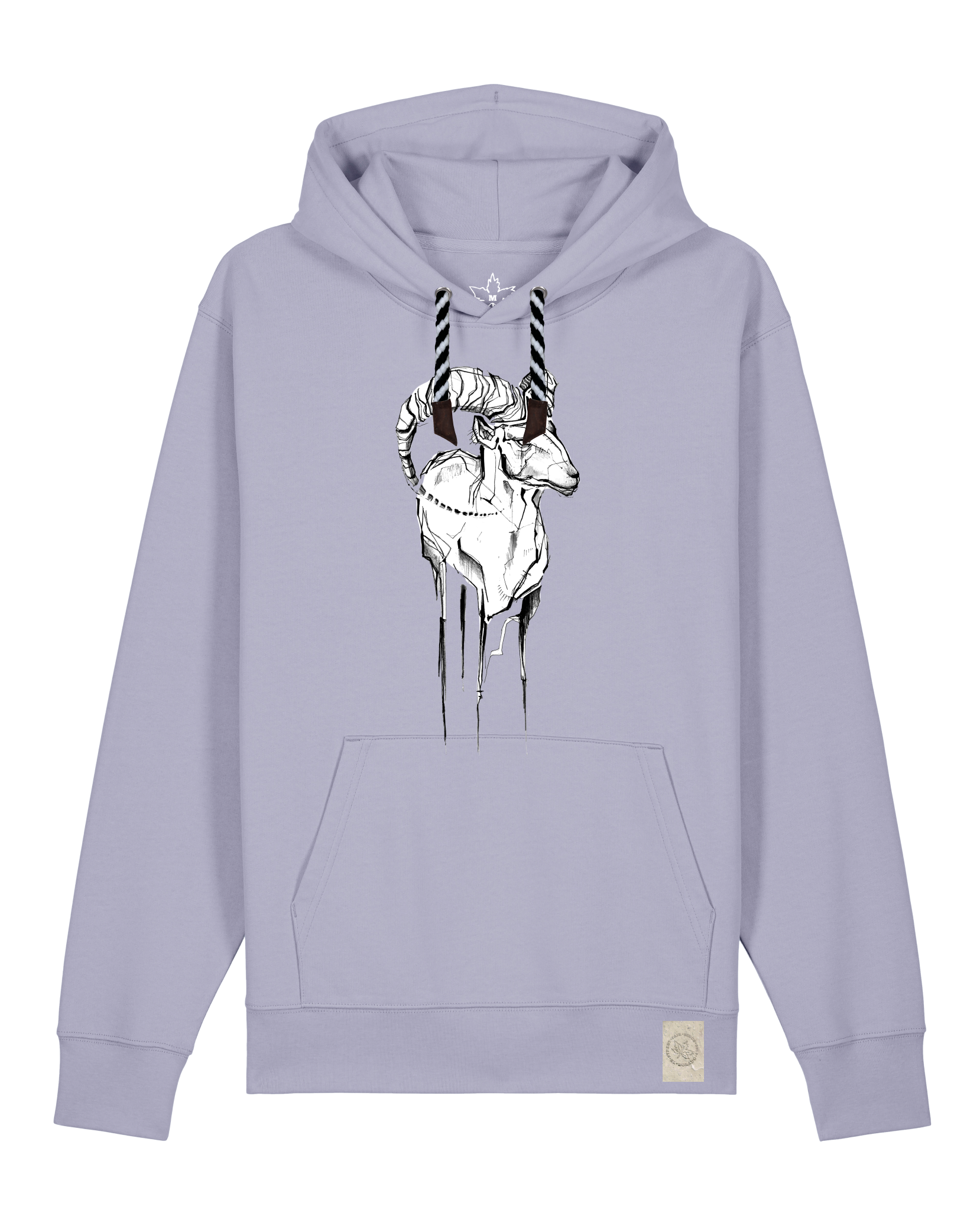 bio-unisex-medium fit-hoodie-ibex-stsu177-lavender-sw kordel-front