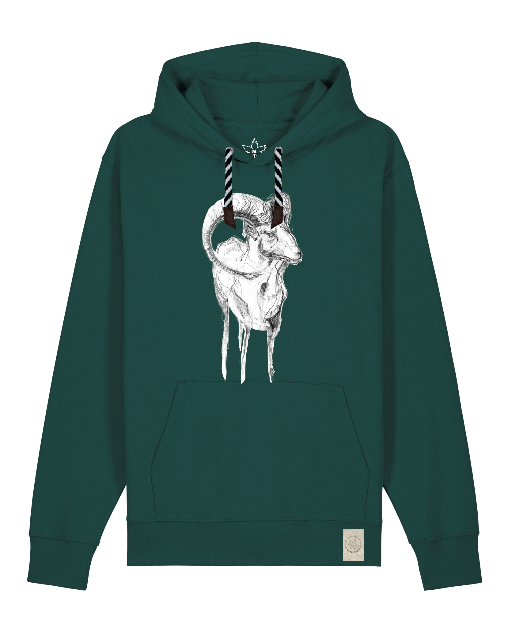 bio-unisex-medium fit-hoodie-ibex-stsu177-spirulina-sw kordel-front