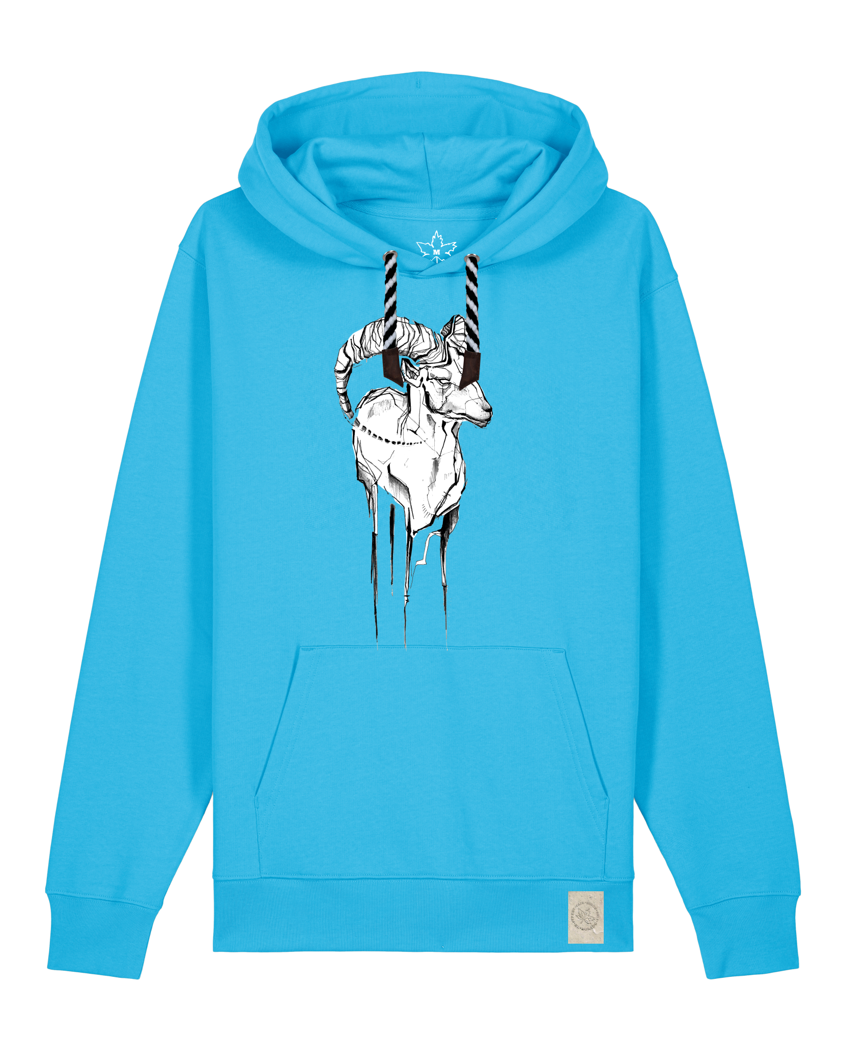 bio-unisex-medium fit-hoodie-ibex-stsu177-wasserblau-sw kordel-front