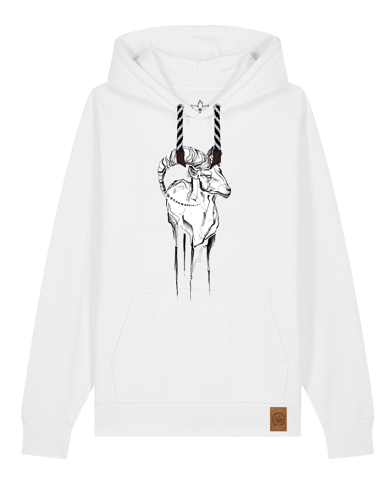 bio-unisex-medium fit-hoodie-ibex-stsu177-weiß-sw kordel-front