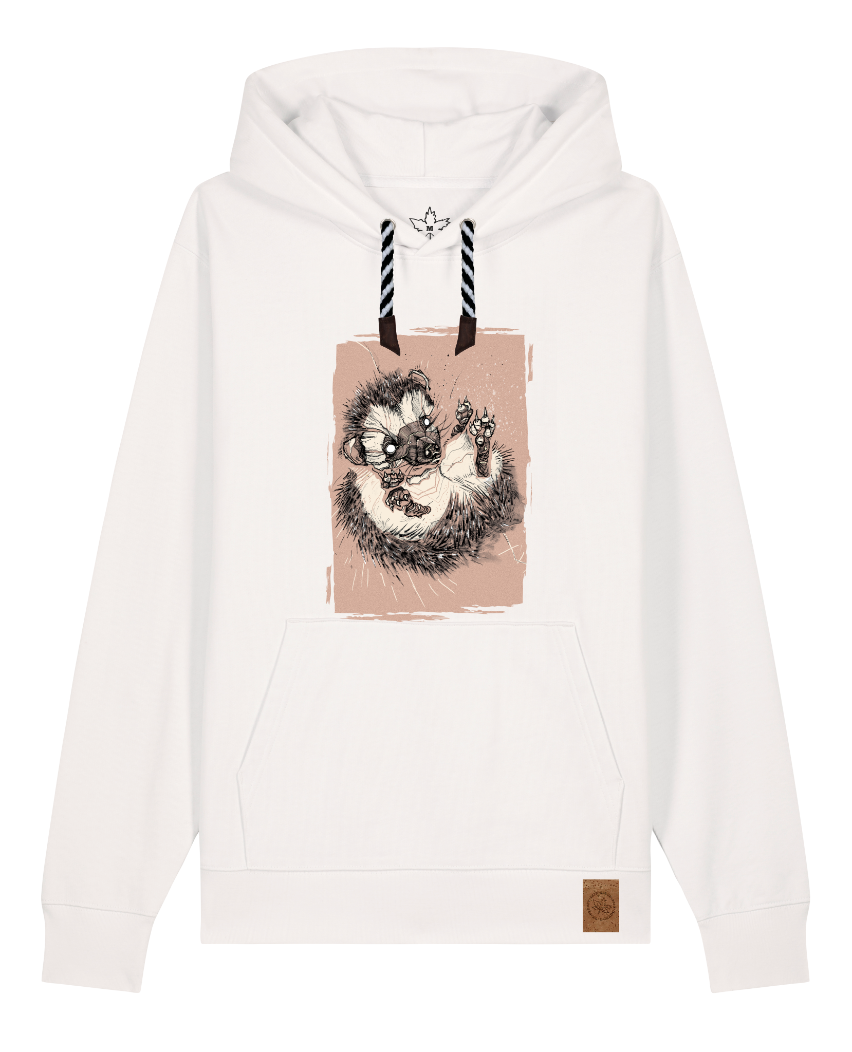 bio-unisex-medium fit-hoodie-igel-stsu177-bio ei-sw kordel-front