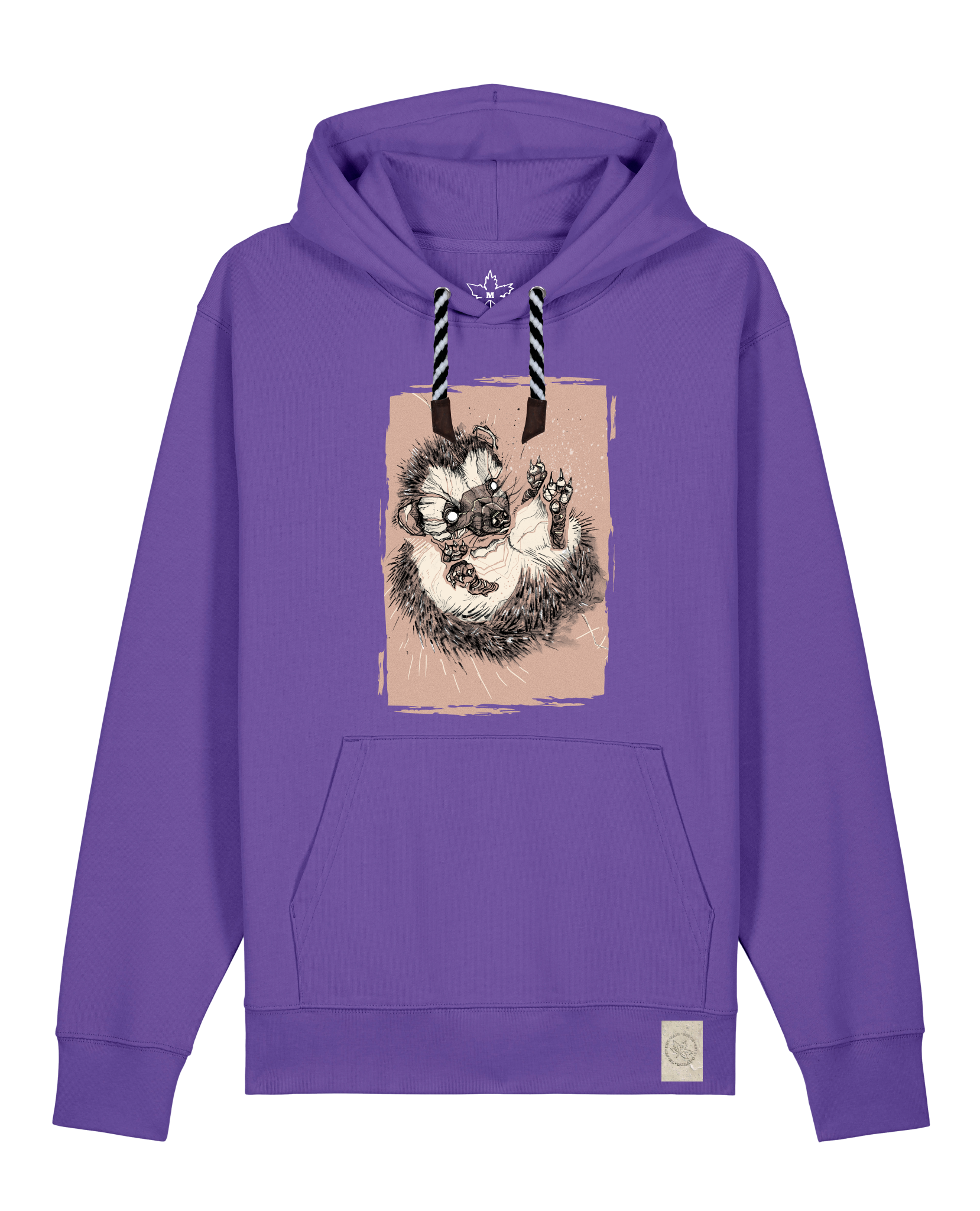 bio-unisex-medium fit-hoodie-igel-stsu177-blaukraut-sw kordel-front