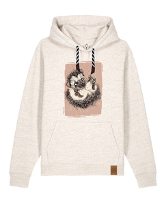 bio-unisex-medium fit-hoodie-igel-stsu177-elbsandstein-sw kordel-front