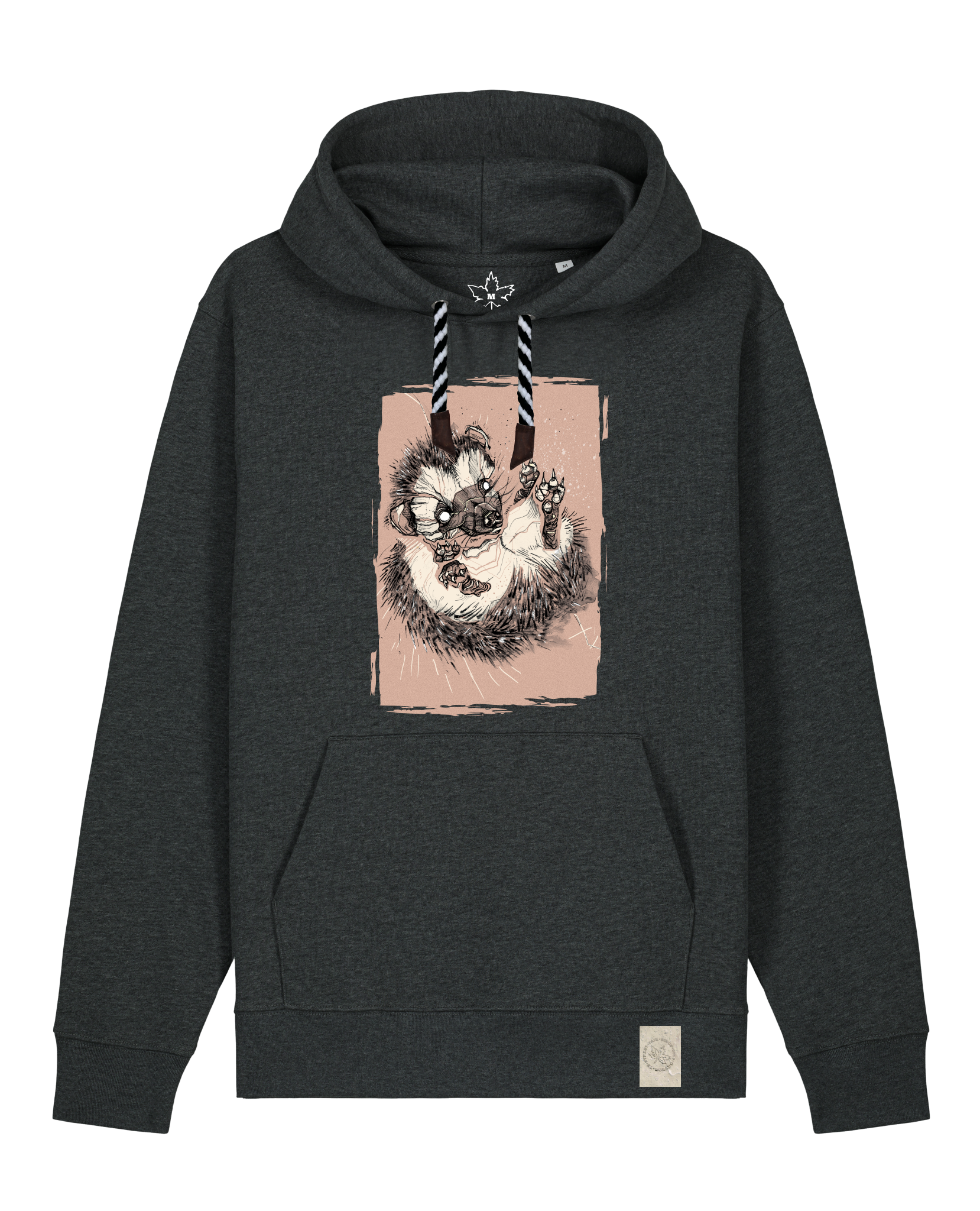bio-unisex-medium fit-hoodie-igel-stsu177-elephant-sw kordel-front