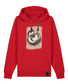 bio-unisex-medium fit-hoodie-igel-stsu177-erdbeere-sw kordel-front
