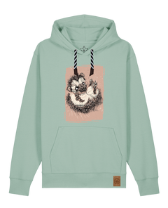 bio-unisex-medium fit-hoodie-igel-stsu177-eukalyptus-sw kordel-front