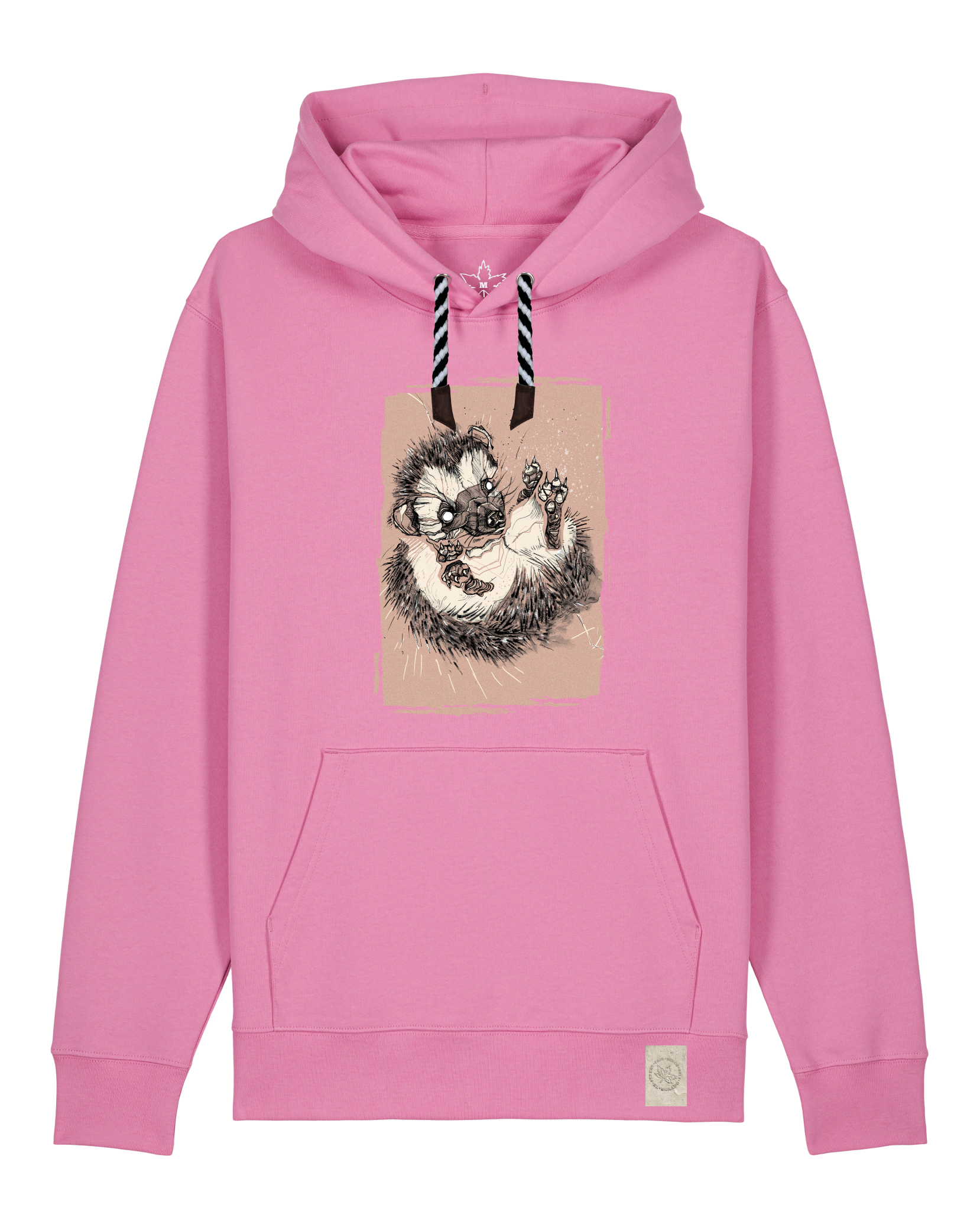 bio-unisex-medium fit-hoodie-igel-stsu177-kaugummi-sw kordel-front