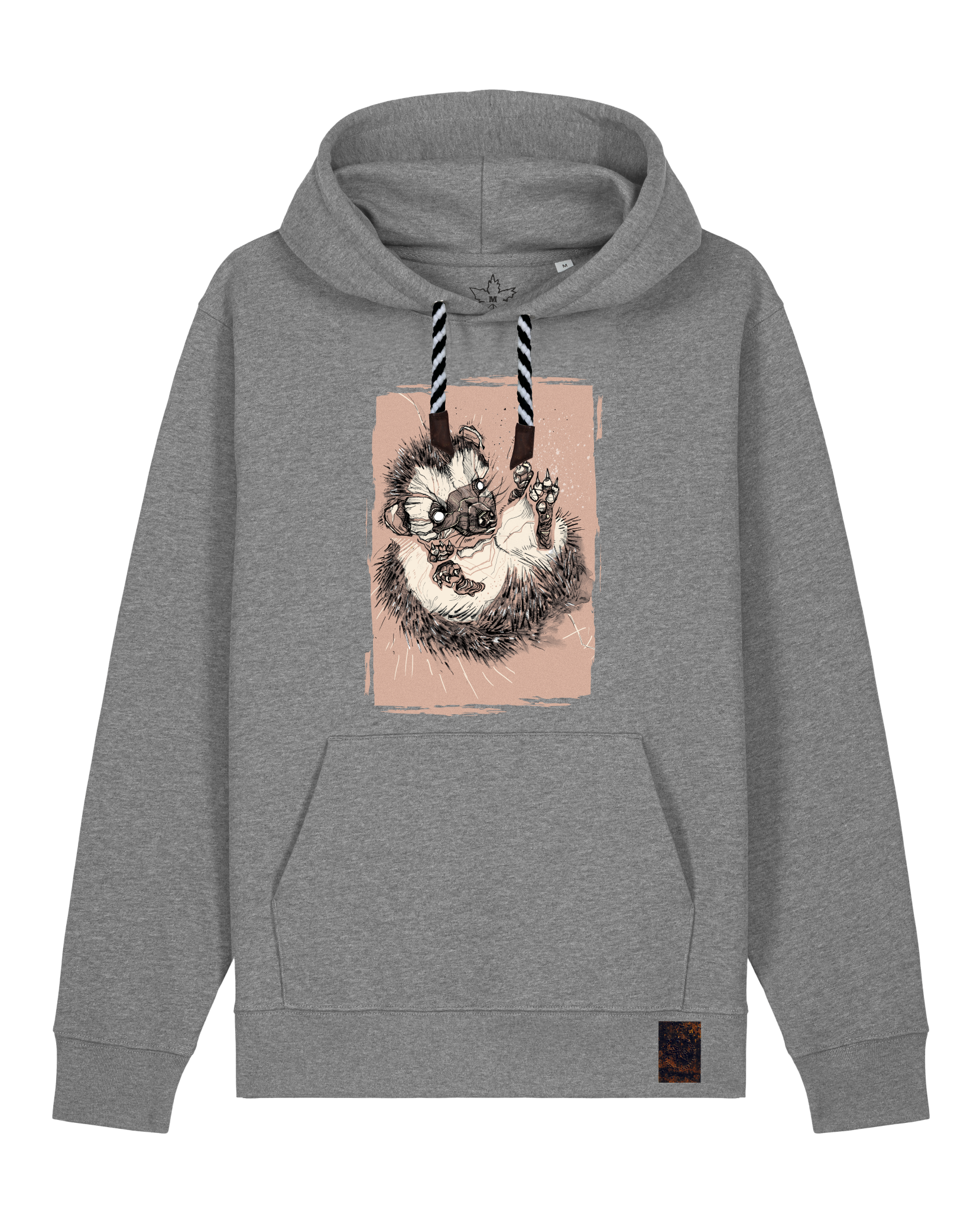 bio-unisex-medium fit-hoodie-igel-stsu177-opossum-sw kordel-front