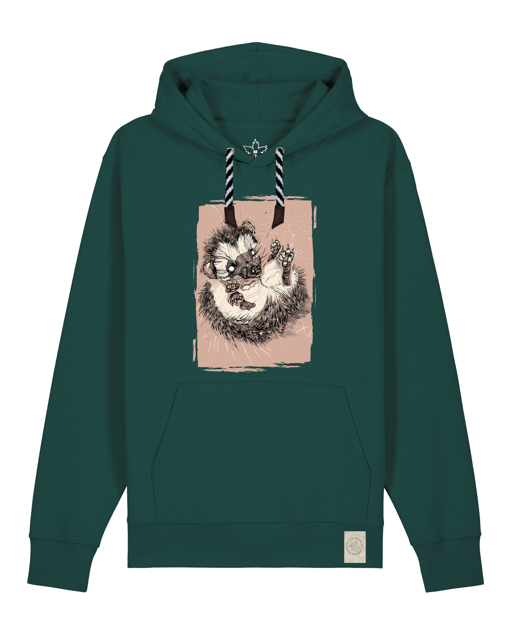 bio-unisex-medium fit-hoodie-igel-stsu177-spirulina-sw kordel-front