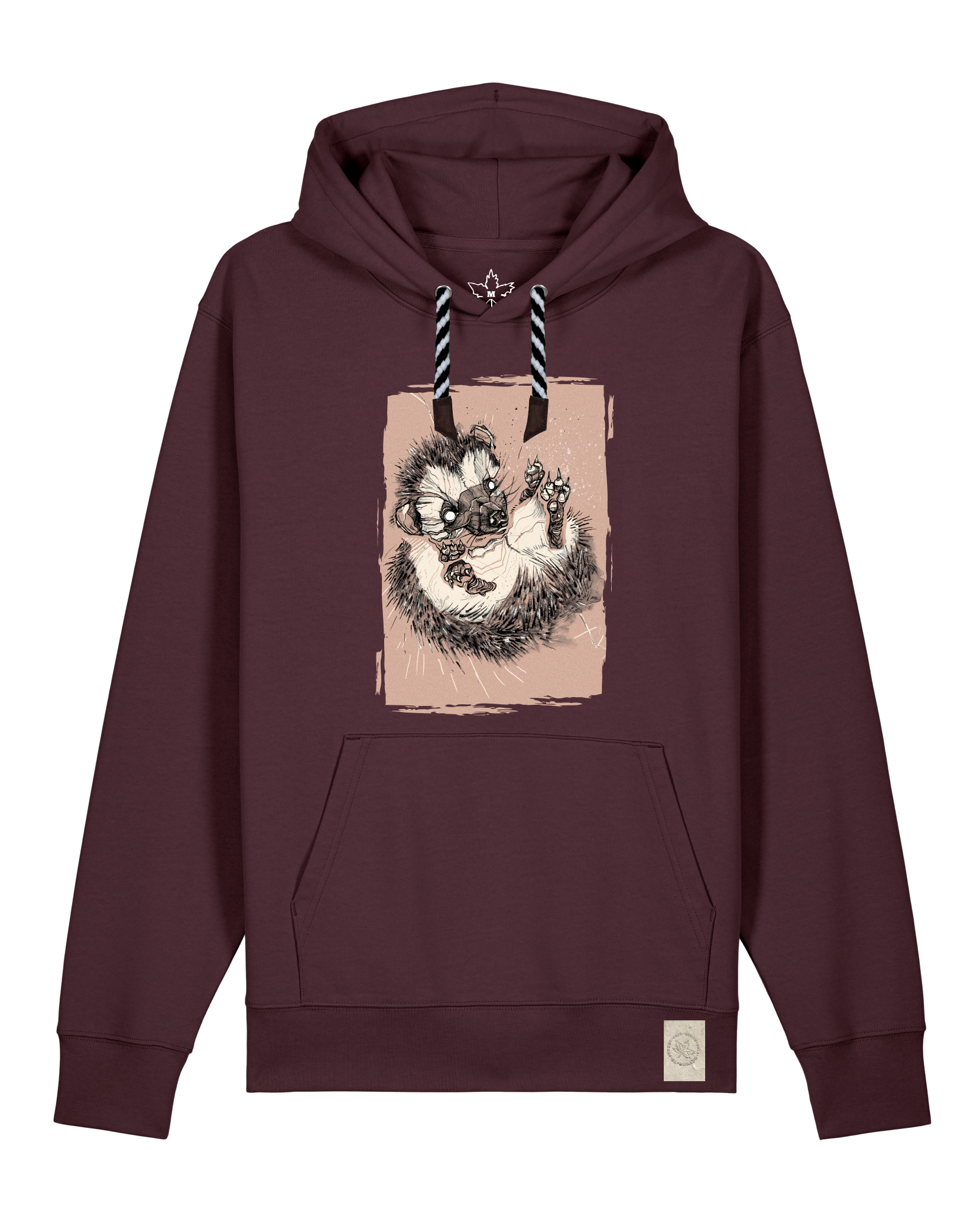 bio-unisex-medium fit-hoodie-igel-stsu177-zartbitter-sw kordel-front