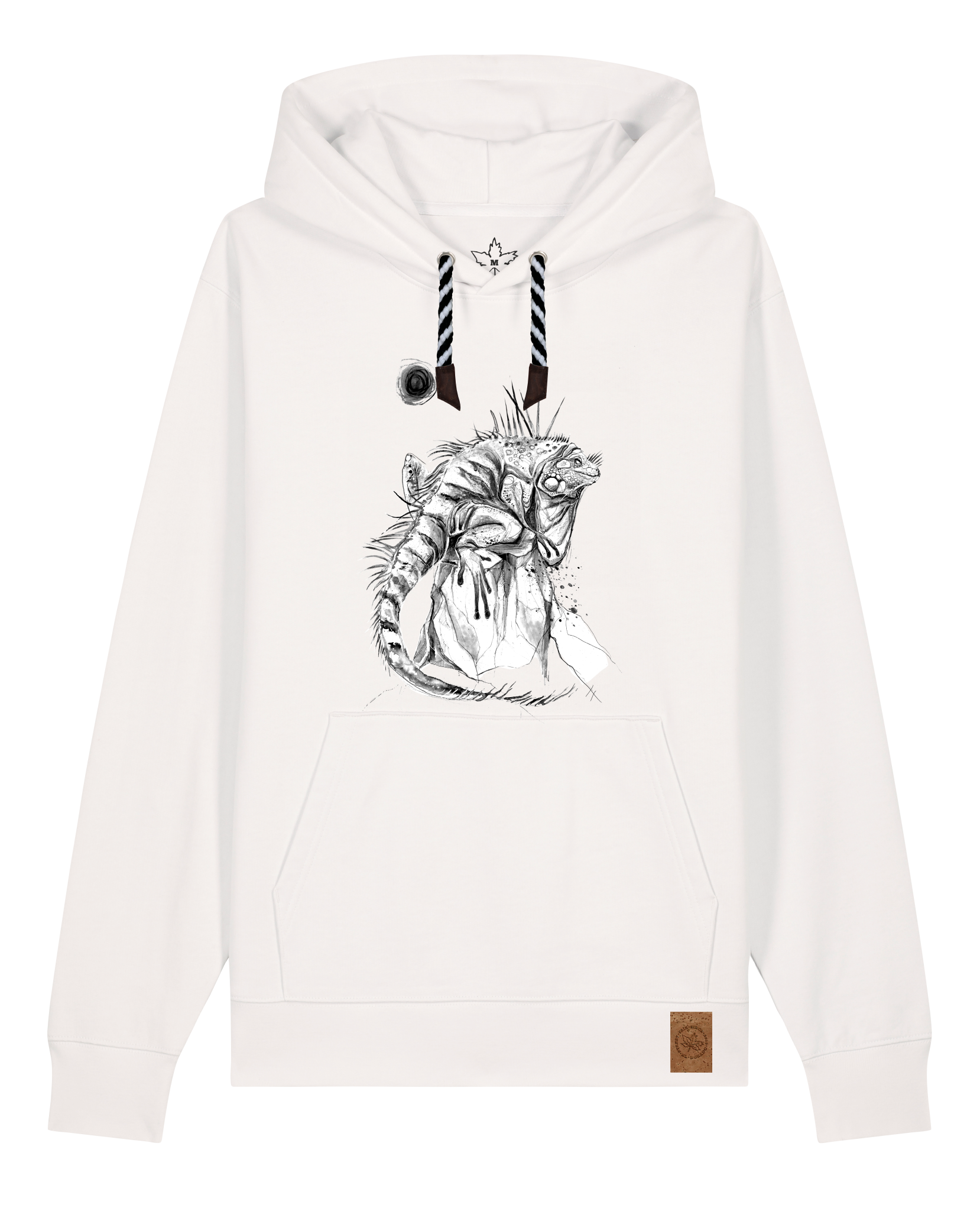 bio-unisex-medium fit-hoodie-iguana-stsu177-bio ei-sw kordel-front