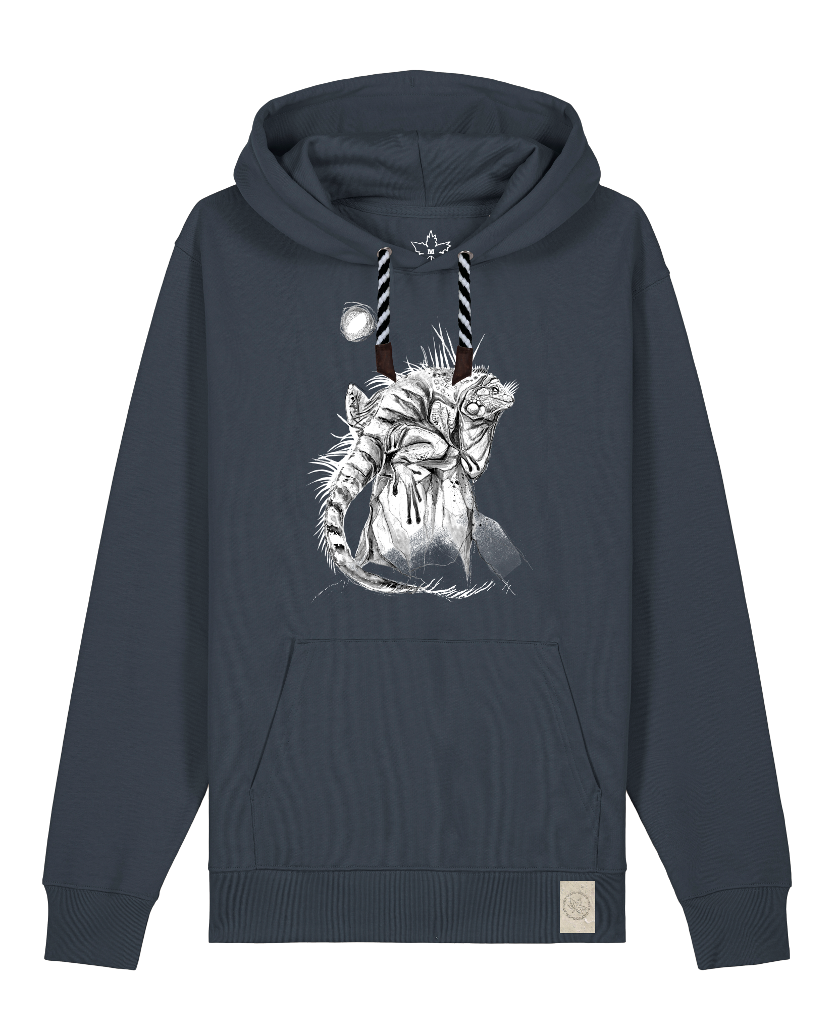 bio-unisex-medium fit-hoodie-iguana-stsu177-blaubeernacht-sw kordel-front