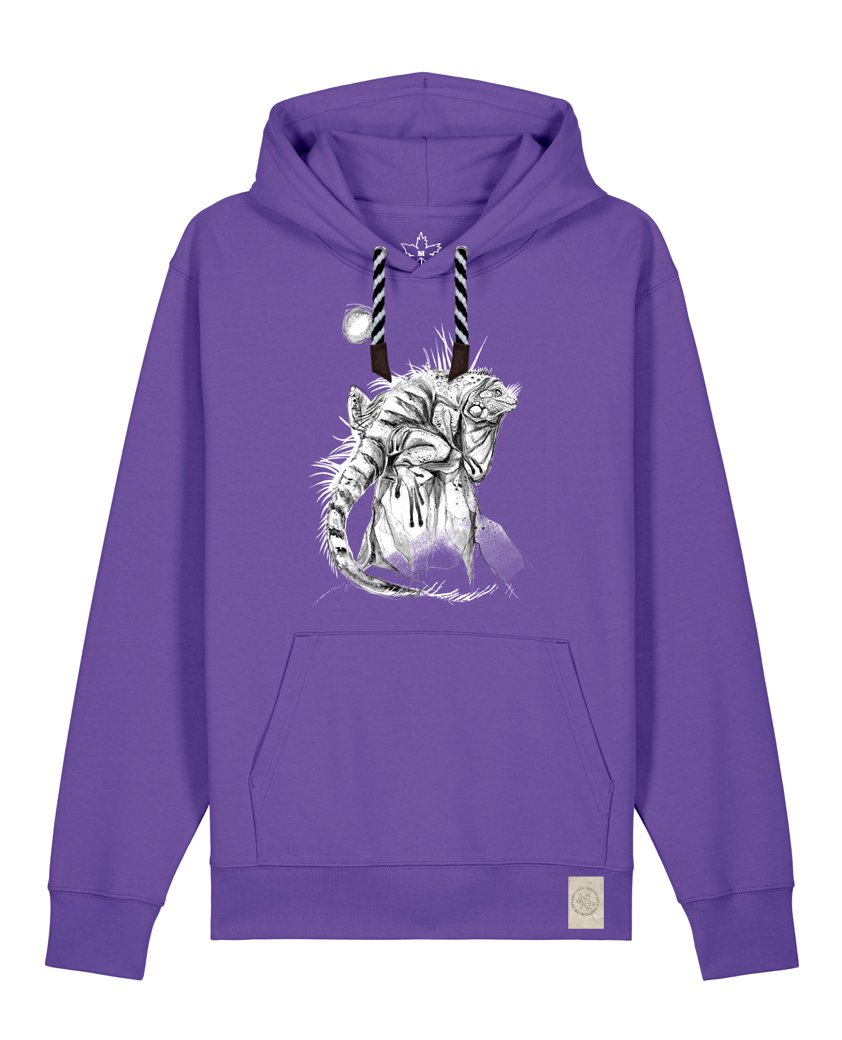 bio-unisex-medium fit-hoodie-iguana-stsu177-blaukraut-sw kordel-front