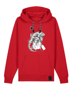 bio-unisex-medium fit-hoodie-iguana-stsu177-erdbeere-sw kordel-front