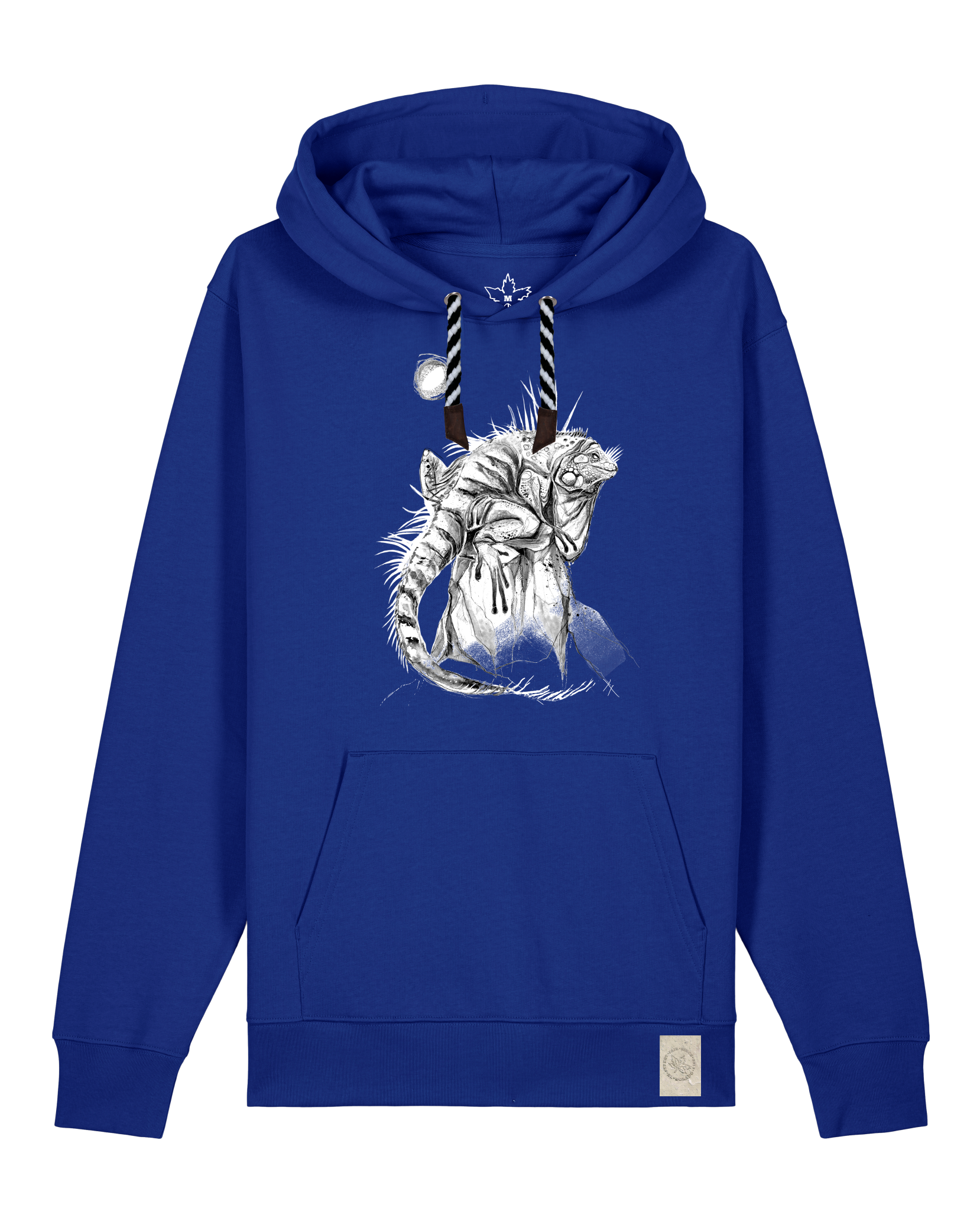 bio-unisex-medium fit-hoodie-iguana-stsu177-kornblume-sw kordel-front