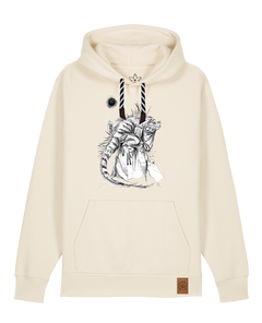 bio-unisex-medium fit-hoodie-iguana-stsu177-natur-sw kordel-front