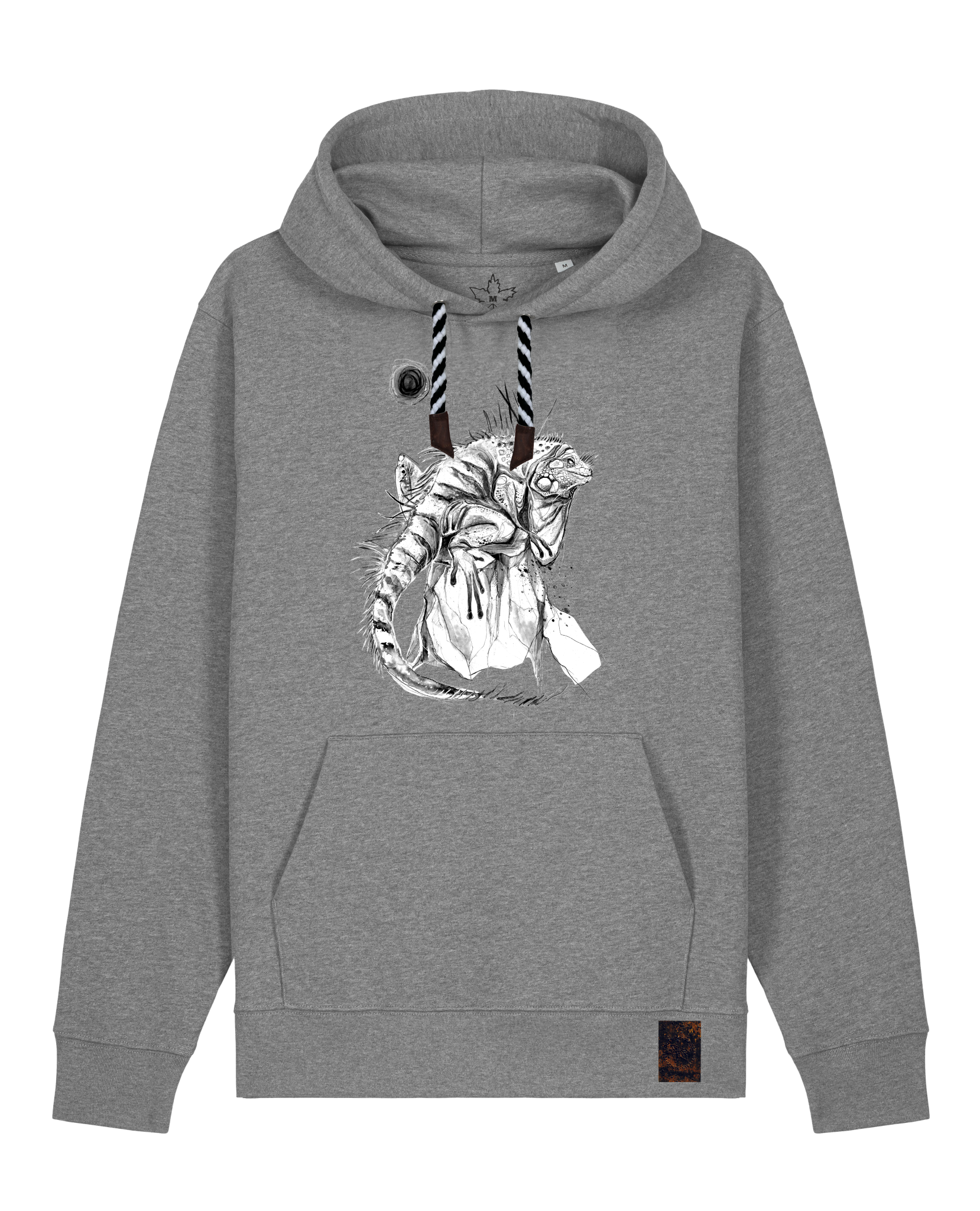 bio-unisex-medium fit-hoodie-iguana-stsu177-opossum-sw kordel-front