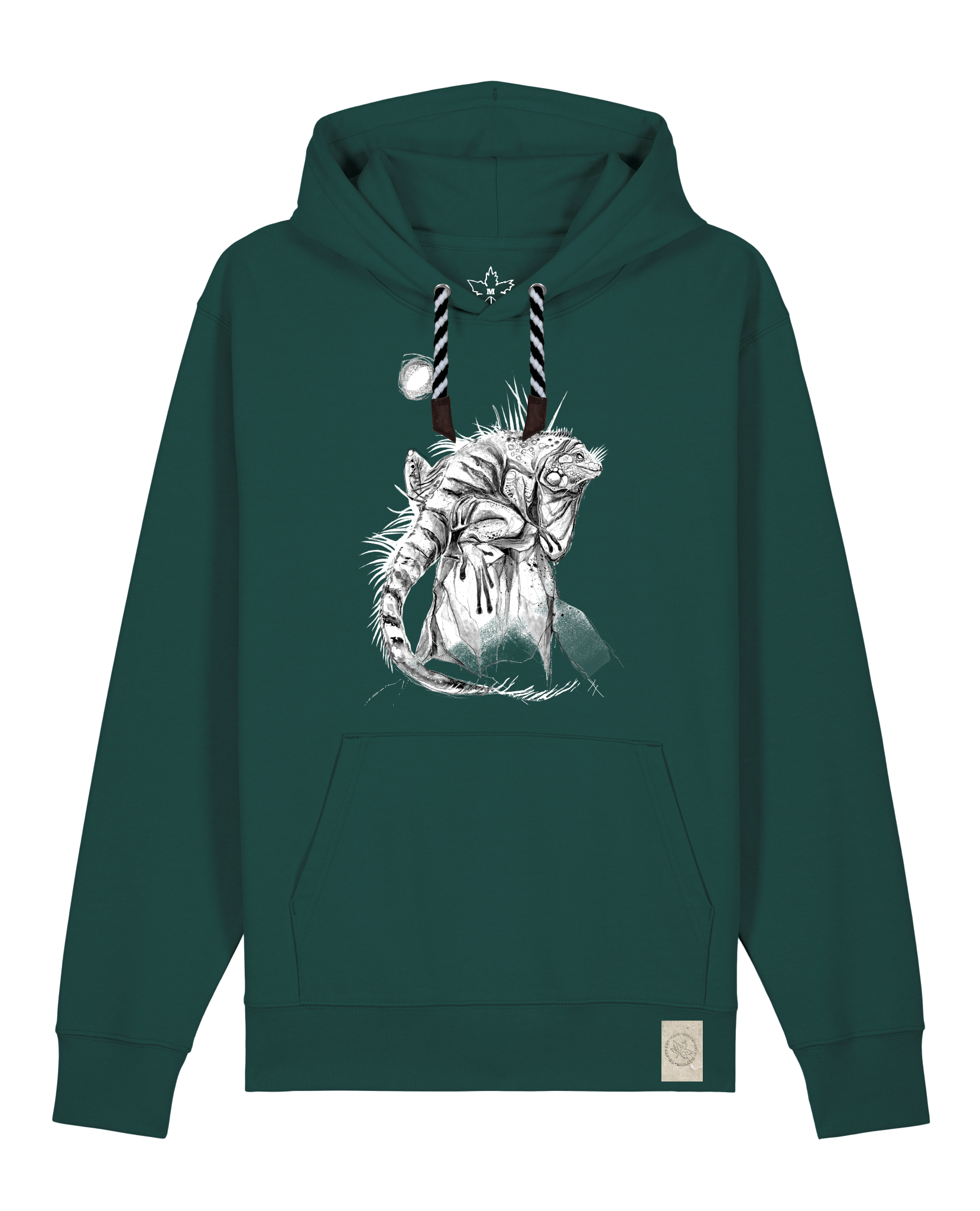 bio-unisex-medium fit-hoodie-iguana-stsu177-spirulina-sw kordel-front