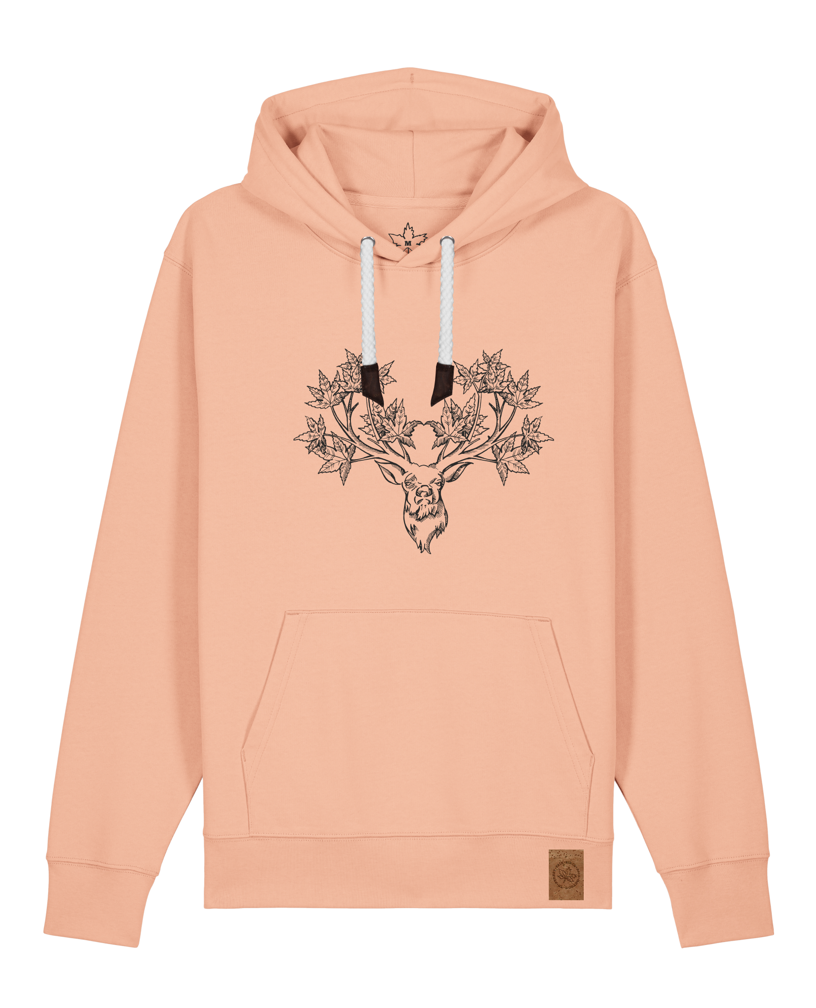 bio-unisex-medium fit-hoodie-king of wood-stsu177-agyptische keramik-weiße kordel-front